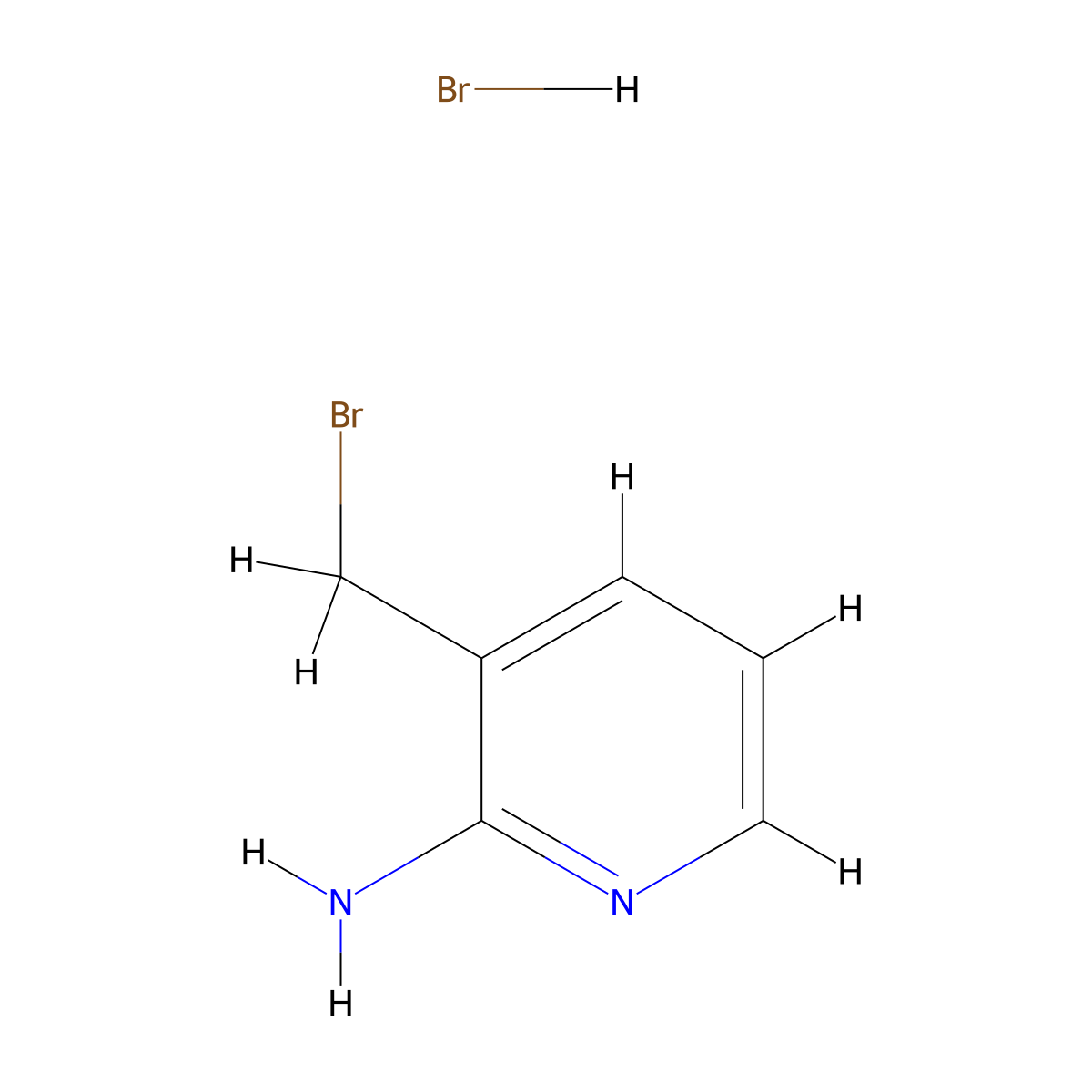 3-(Bromomethyl)pyridin-2-amine hydrobromide molecular structure, CAS 23612-60-4