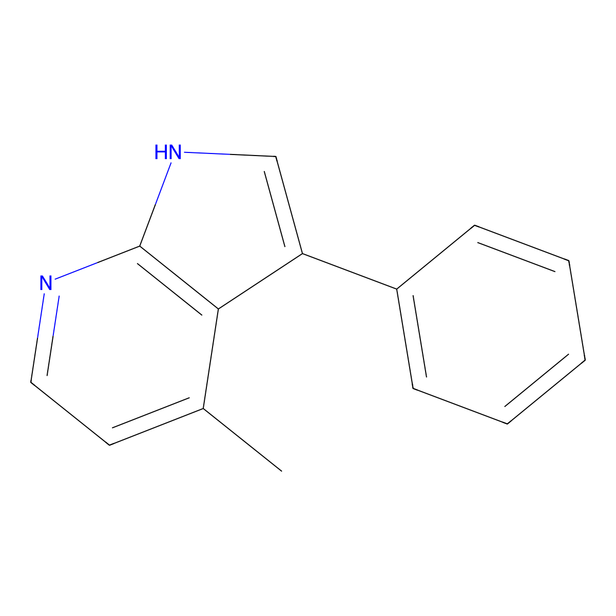 4-Methyl-3-phenyl-1H-pyrrolo[2,3-b]pyridine molecular structure, CAS 23612-71-7