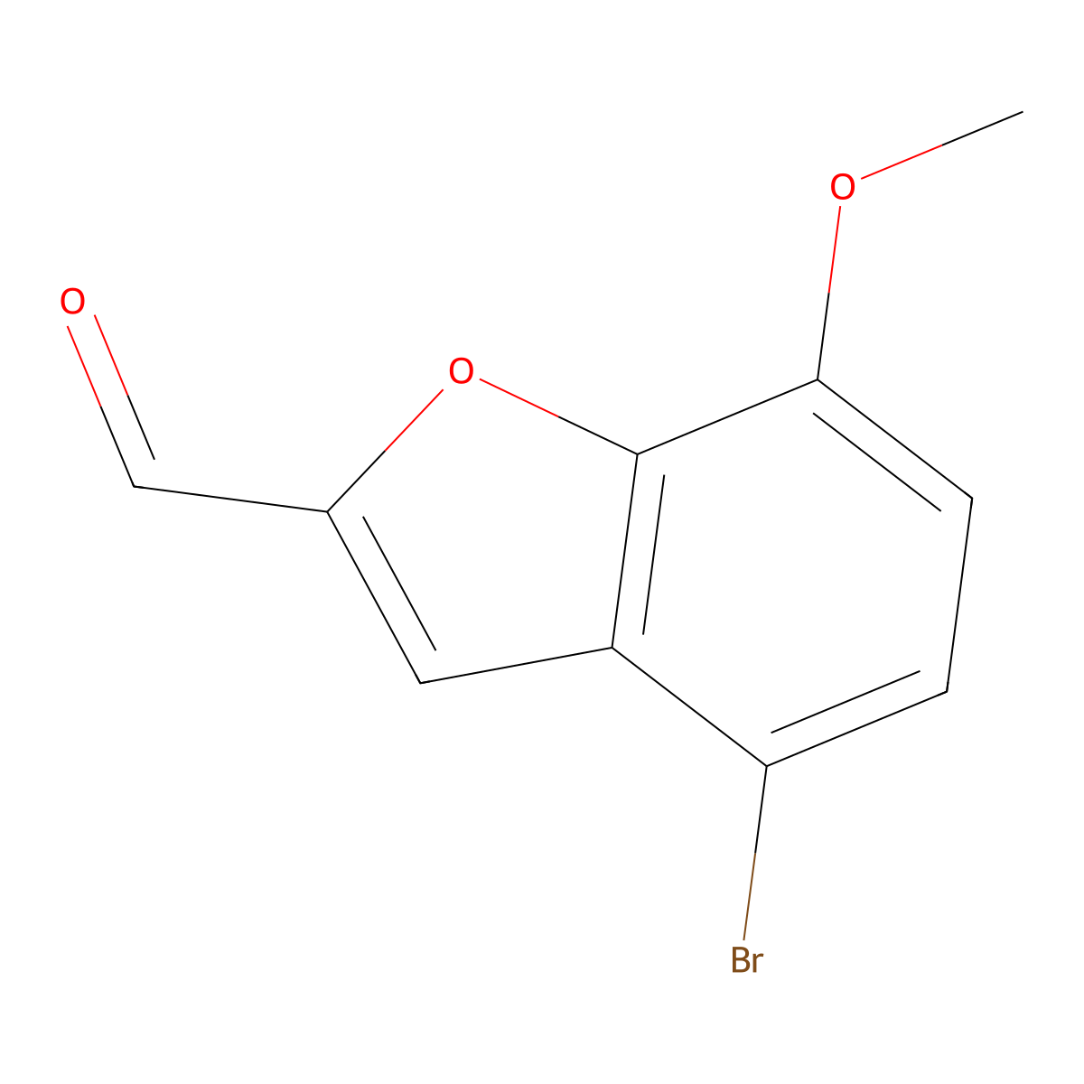4-Bromo-7-methoxy-1-benzofuran-2-carbaldehyde molecular structure, CAS 236121-15-6