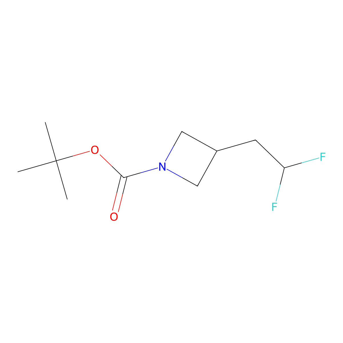 Tert-butyl 3-(2,2-difluoroethyl)azetidine-1-carboxylate molecular structure, CAS 2361273-10-9