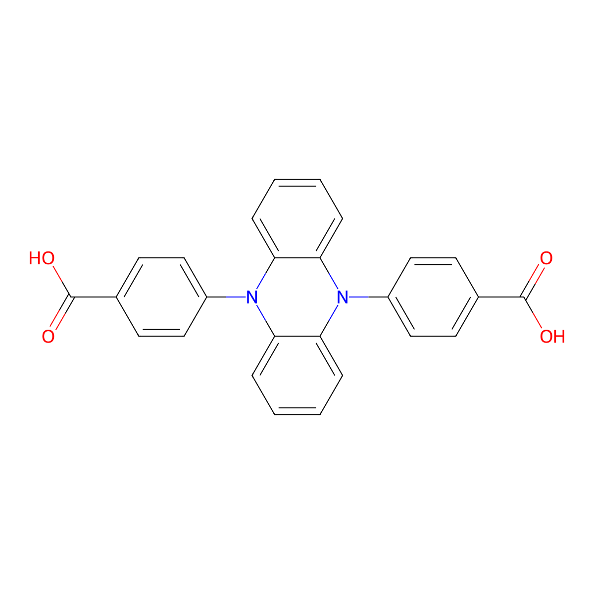 4,4'-(Phenazine-5,10-diyl)dibenzoic acid molecular structure, CAS 2361294-28-0