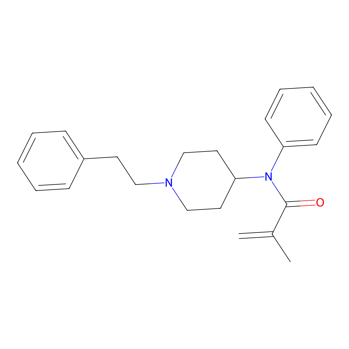 Methacrylfentanyl molecular structure, CAS 2361296-62-8