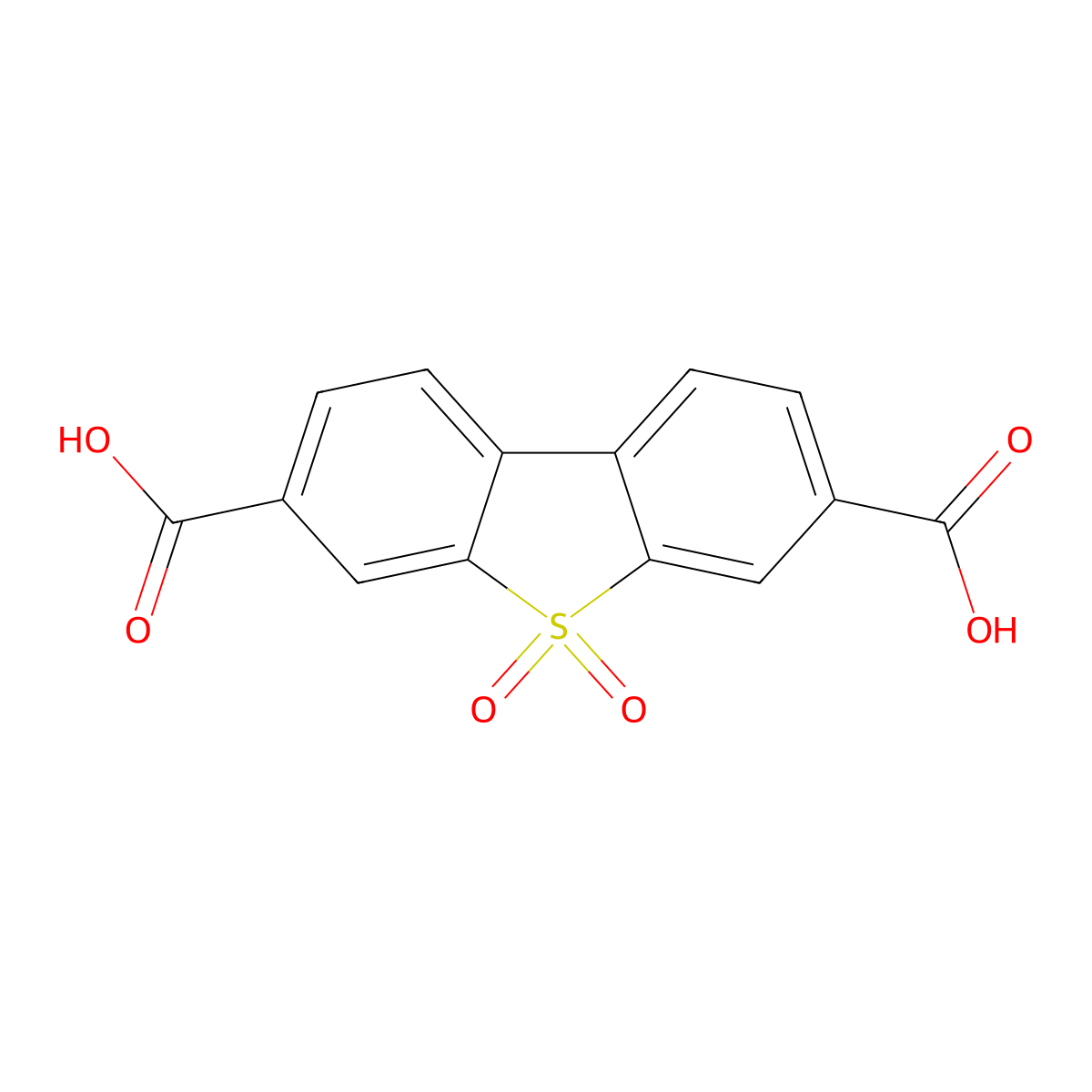 5,5-Dioxodibenzothiophene-3,7-dicarboxylic acid molecular structure, CAS 23613-32-3