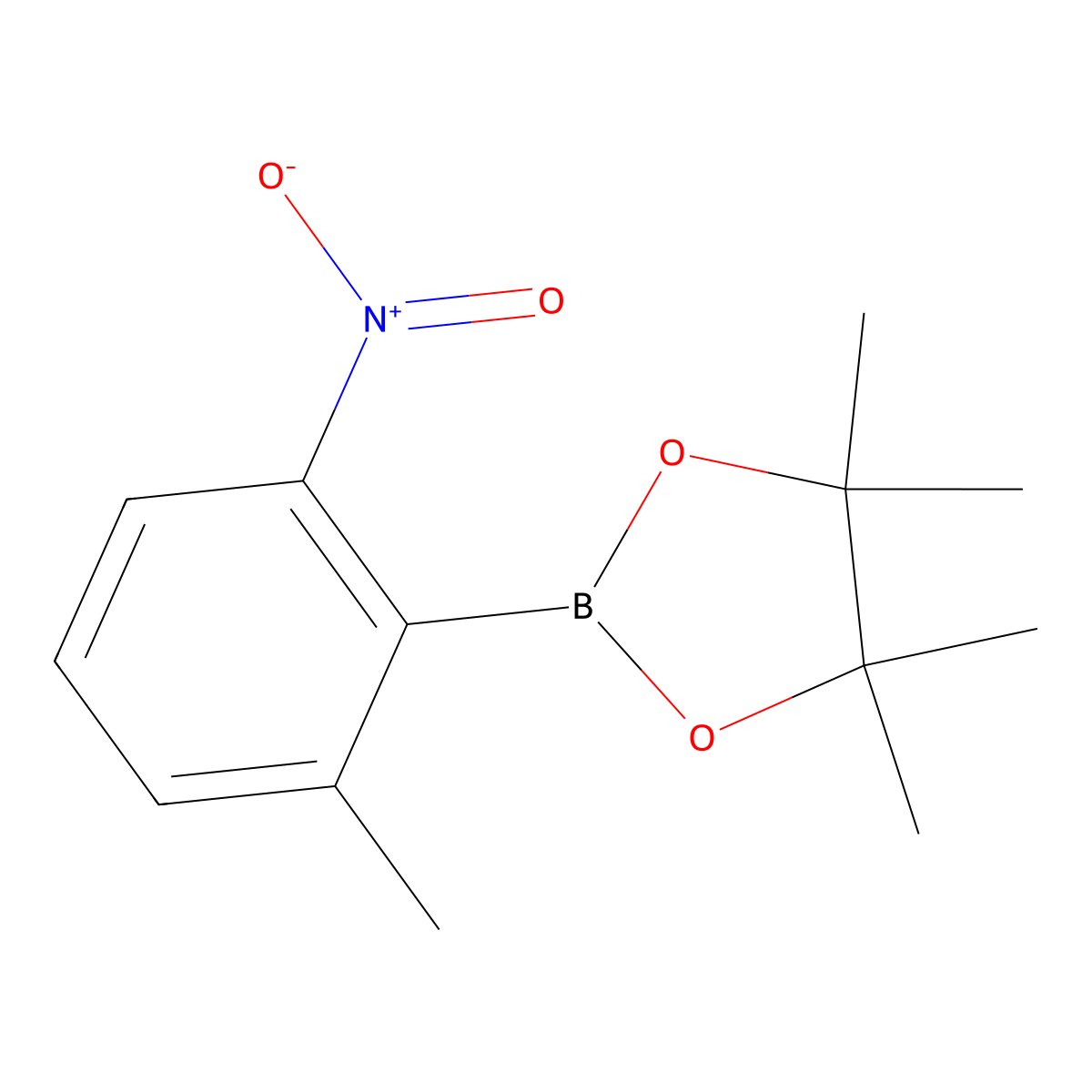 4,4,5,5-Tetramethyl-2-(2-methyl-6-nitrophenyl)-1,3,2-dioxaborolane molecular structure, CAS 2361310-64-5