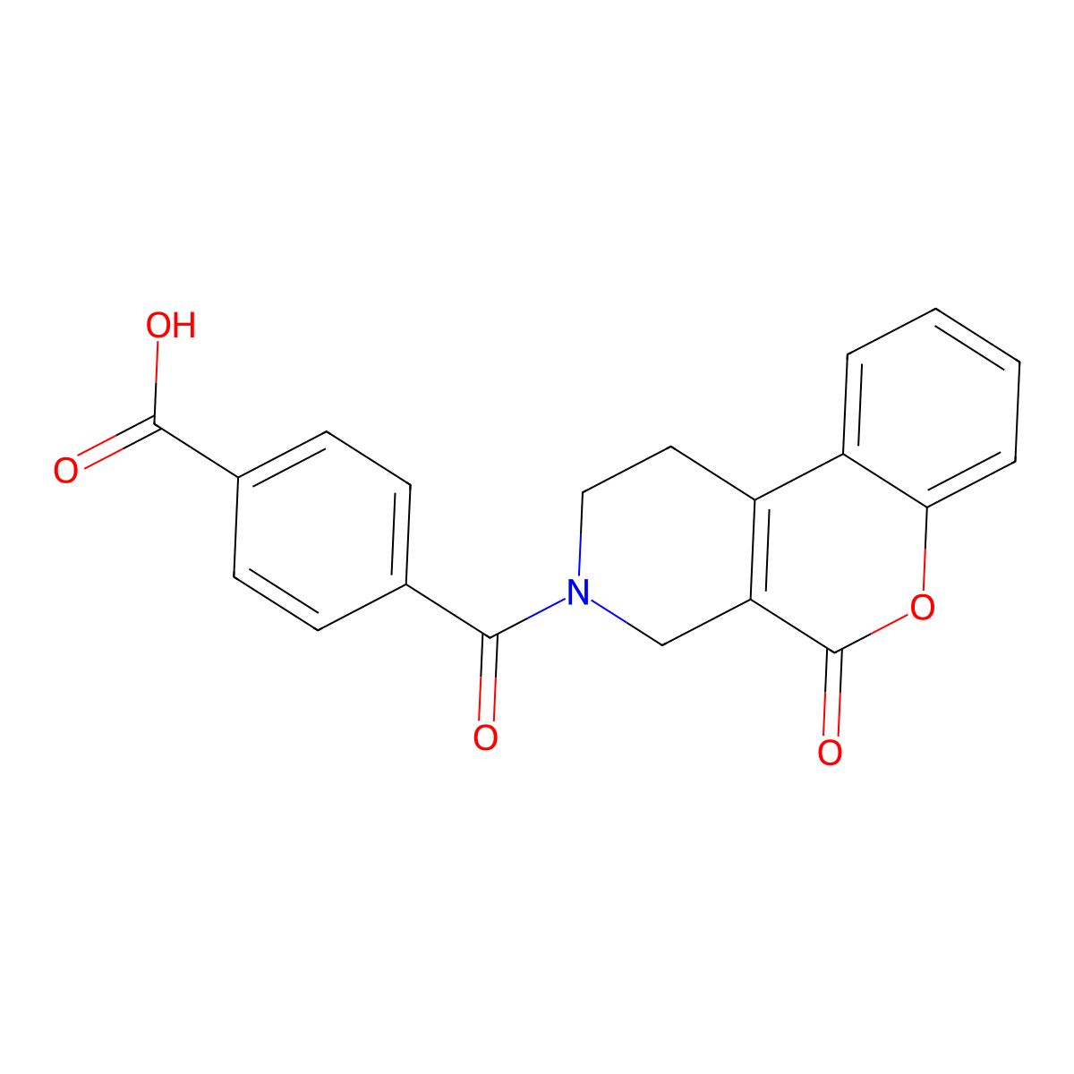 4-(5-Oxo-1,3,4,5-tetrahydro-2H-chromeno[3,4-c]pyridine-3-carbonyl)benzoic acid molecular structure, CAS 2361327-08-2