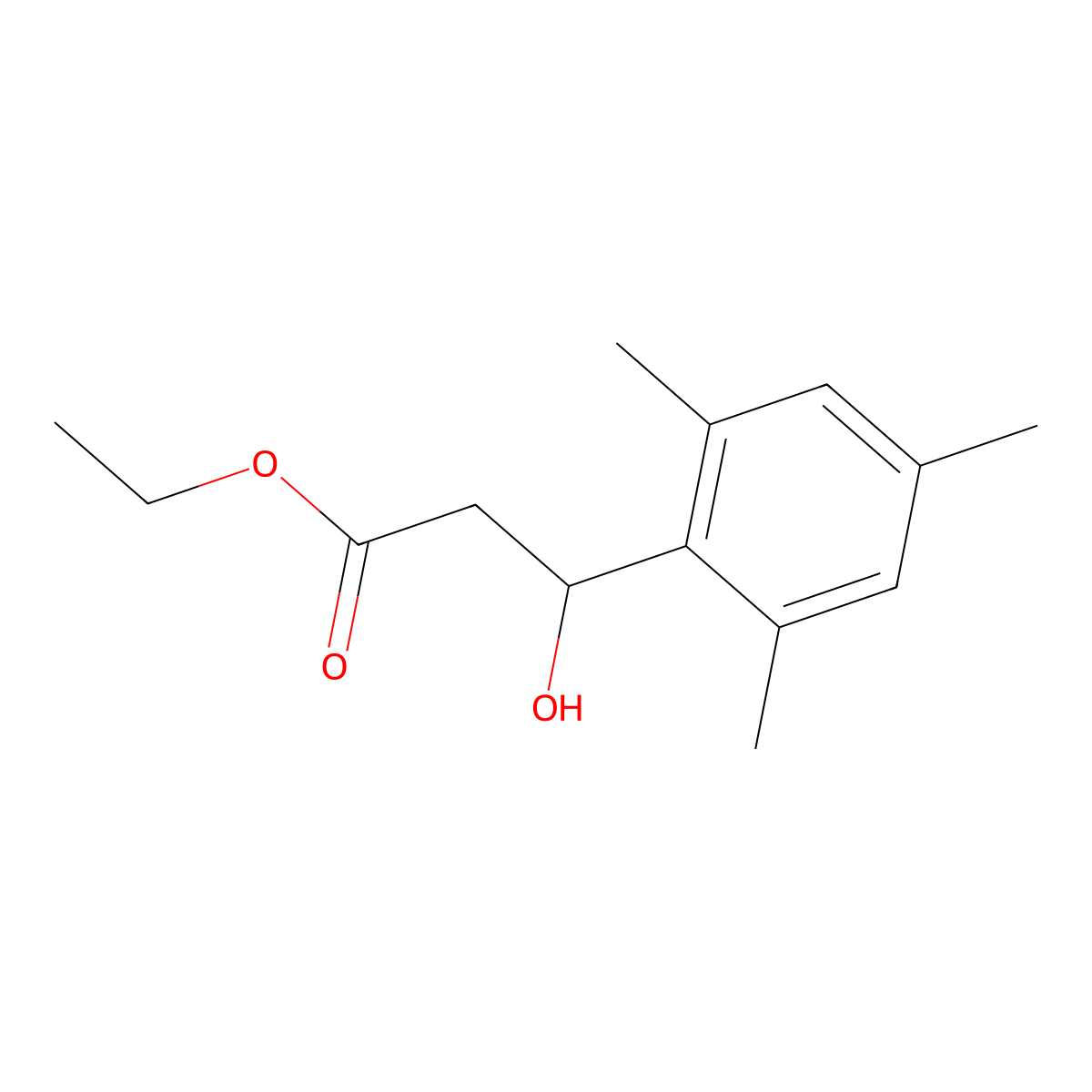 Ethyl 3-hydroxy-3-mesitylpropanoate molecular structure, CAS 2361329-89-5