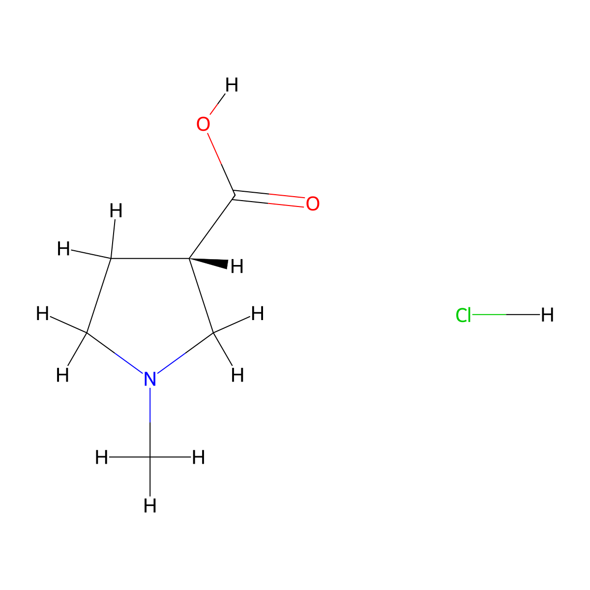 (S)-1-Methylpyrrolidine-3-carboxylic acid hydrochloride molecular structure, CAS 2361330-10-9