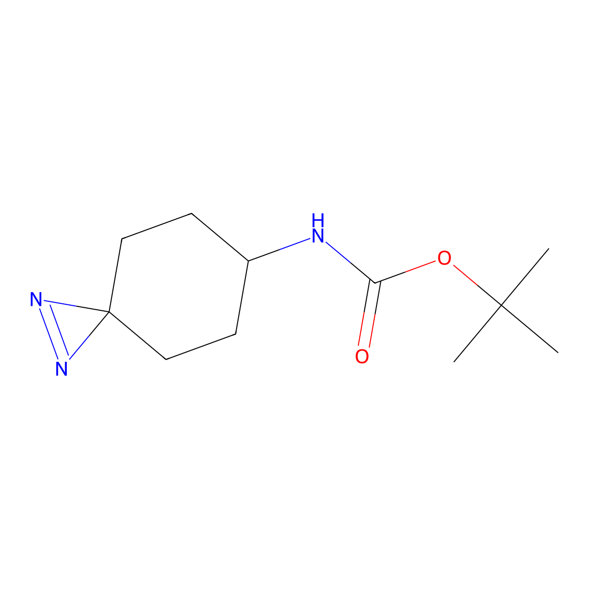 tert-butyl N-{1,2-diazaspiro[2.5]oct-1-en-6-yl}carbamate molecular structure, CAS 2361350-42-5