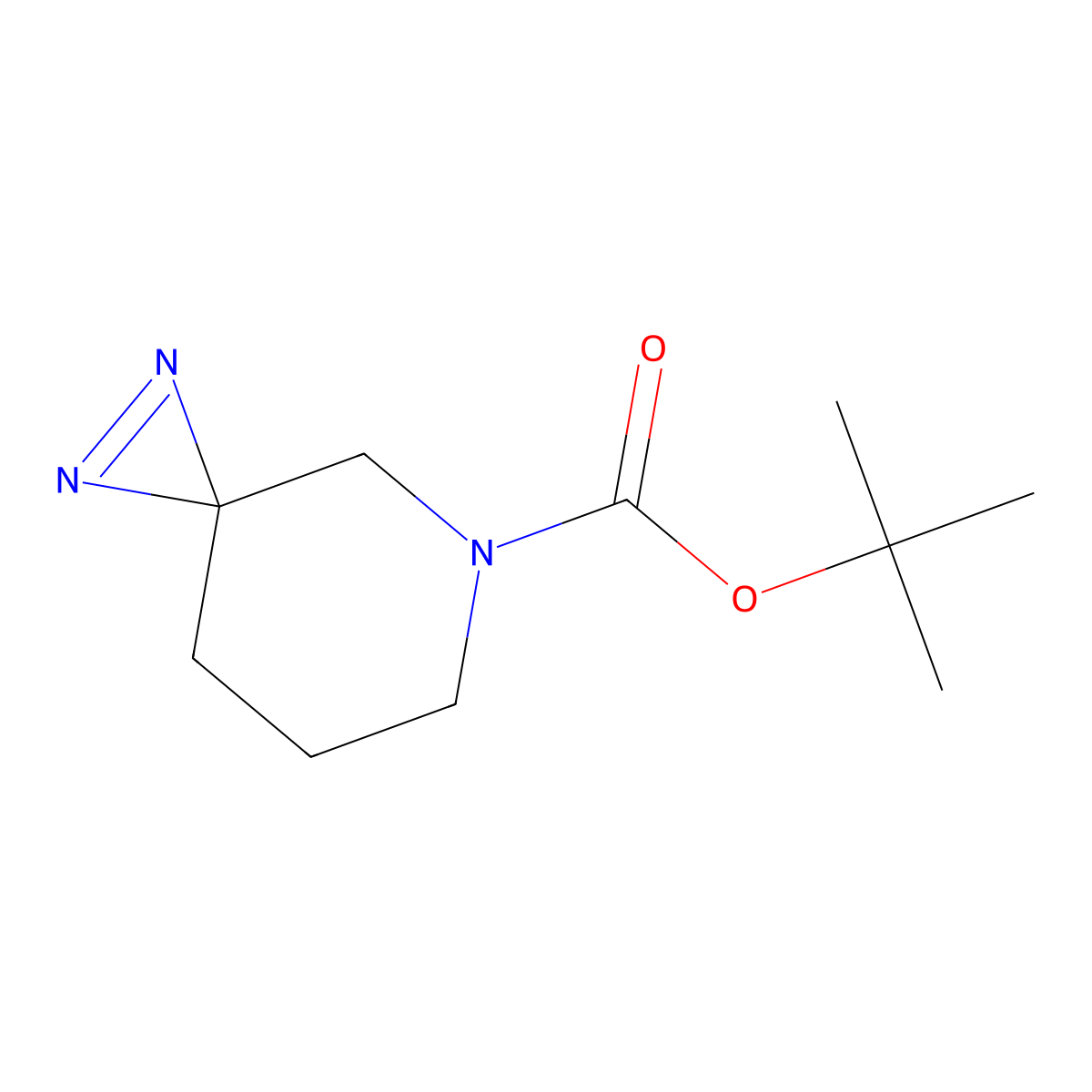 Tert-butyl 1,2,5-triazaspiro[2.5]oct-1-ene-5-carboxylate molecular structure, CAS 2361350-44-7