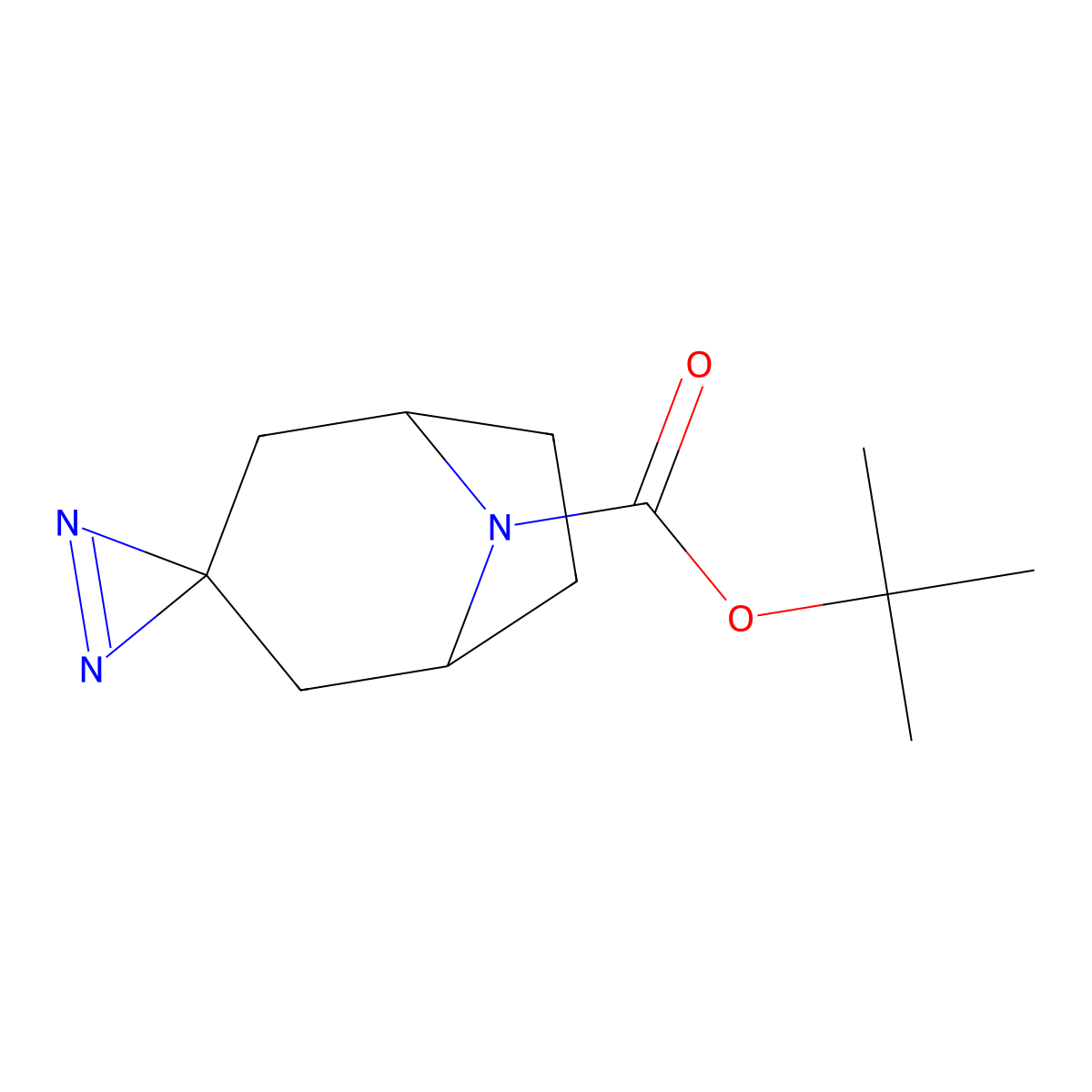 Tert-butyl 8-azaspiro[bicyclo[3.2.1]octane-3,2'-diazirine]-8-carboxylate molecular structure, CAS 2361350-45-8