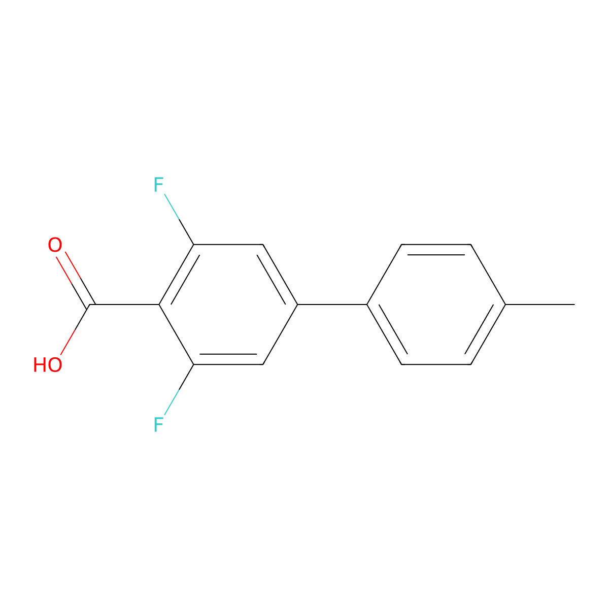 3,5-Difluoro-4'-methyl-[1,1'-biphenyl]-4-carboxylic acid molecular structure, CAS 2361379-50-0