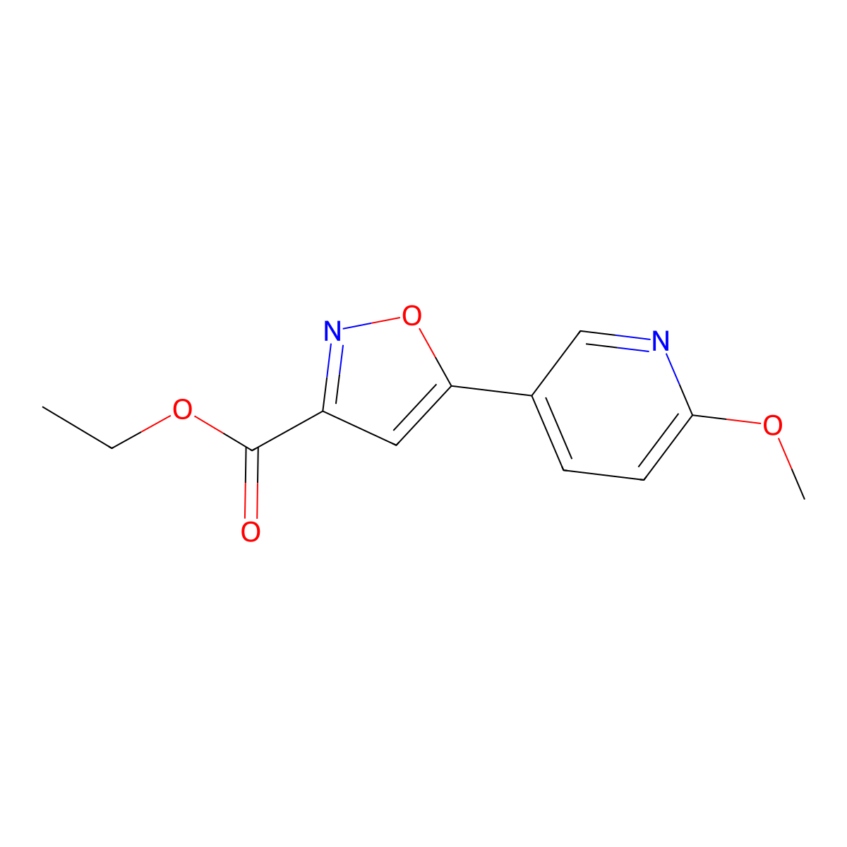 Ethyl 5-(6-Methoxy-3-pyridyl)isoxazole-3-carboxylate molecular structure, CAS 2361397-76-2