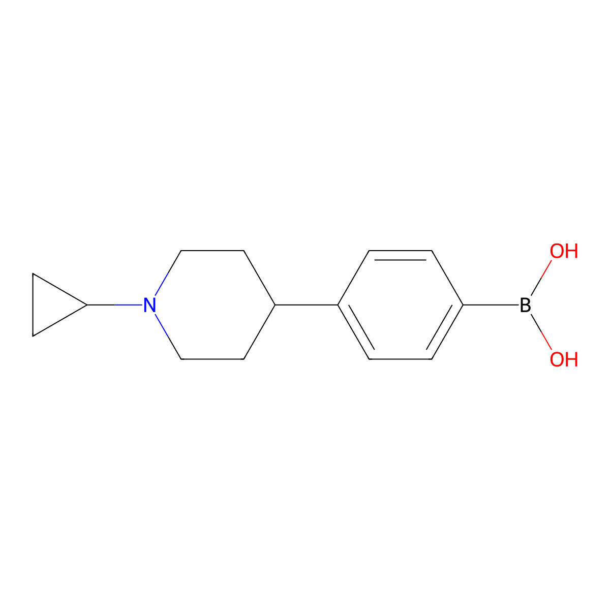 (4-(1-Cyclopropylpiperidin-4-YL)phenyl)boronic acid molecular structure, CAS 2361420-45-1