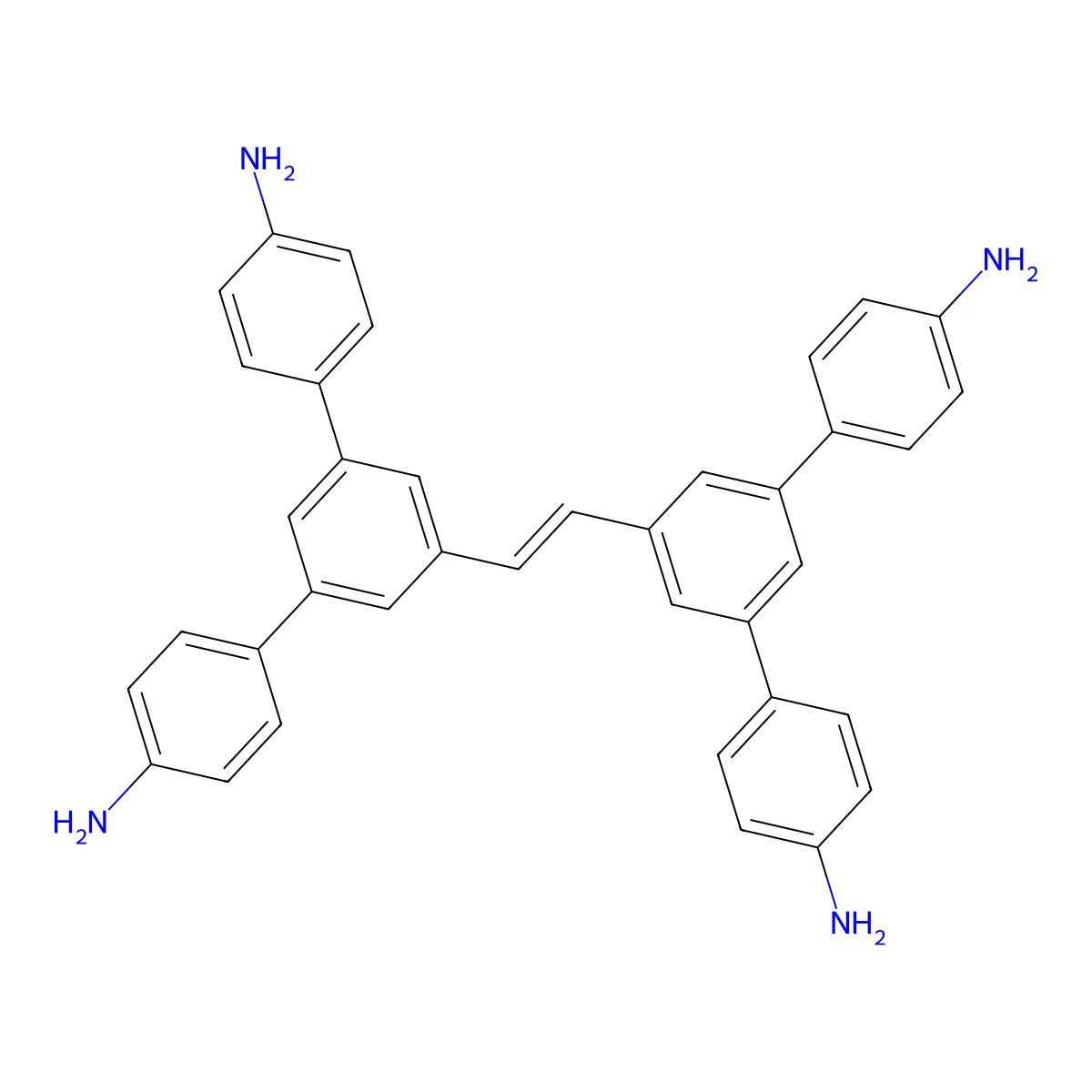(E)-5',5''''-(Ethene-1,2-diyl)bis(([1,1':3',1''-terphenyl]-4,4''-diamine)) molecular structure, CAS 2361424-80-6