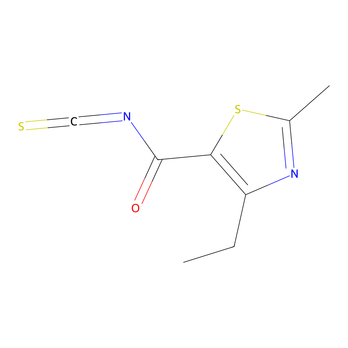 4-Ethyl-2-methylthiazole-5-carbonyl isothiocyanate molecular structure, CAS 2361425-35-4