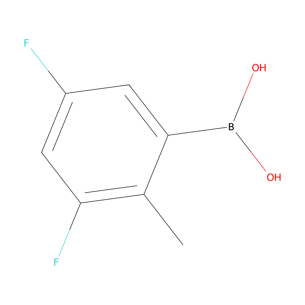 (3,5-Difluoro-2-methylphenyl)boronic acid molecular structure, CAS 2361516-68-7