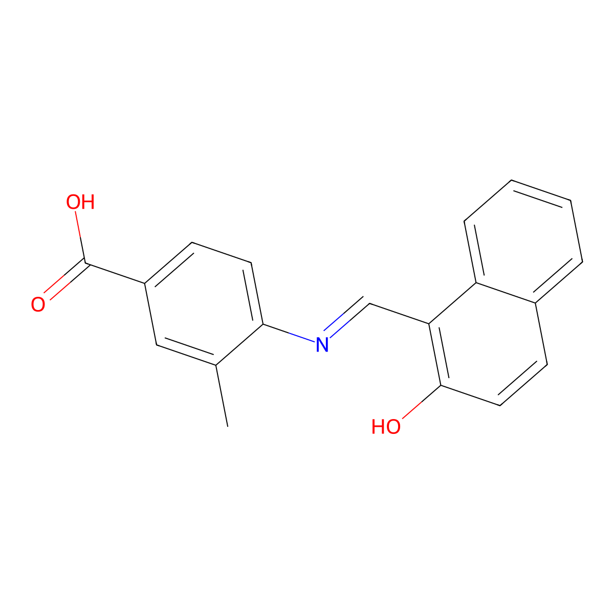 4-[(2-Hydroxy-naphthalen-1-ylmethylene)-amino]-3-methyl-benzoic acid molecular structure, CAS 2361527-29-7