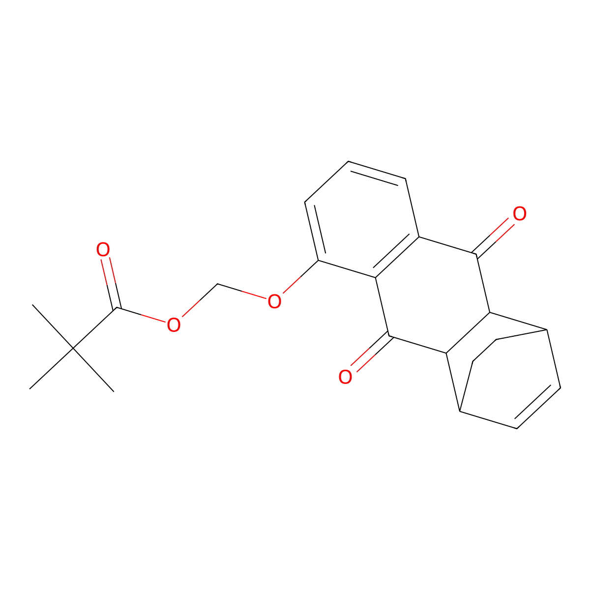 2,2-Dimethyl-propanoic acid, [(1,4,4a,9,9a,10-hexahydro-9,10-dioxo-1,4-ethanoanthracen-5-yl)oxy]methyl ester molecular structure, CAS 2361529-46-4