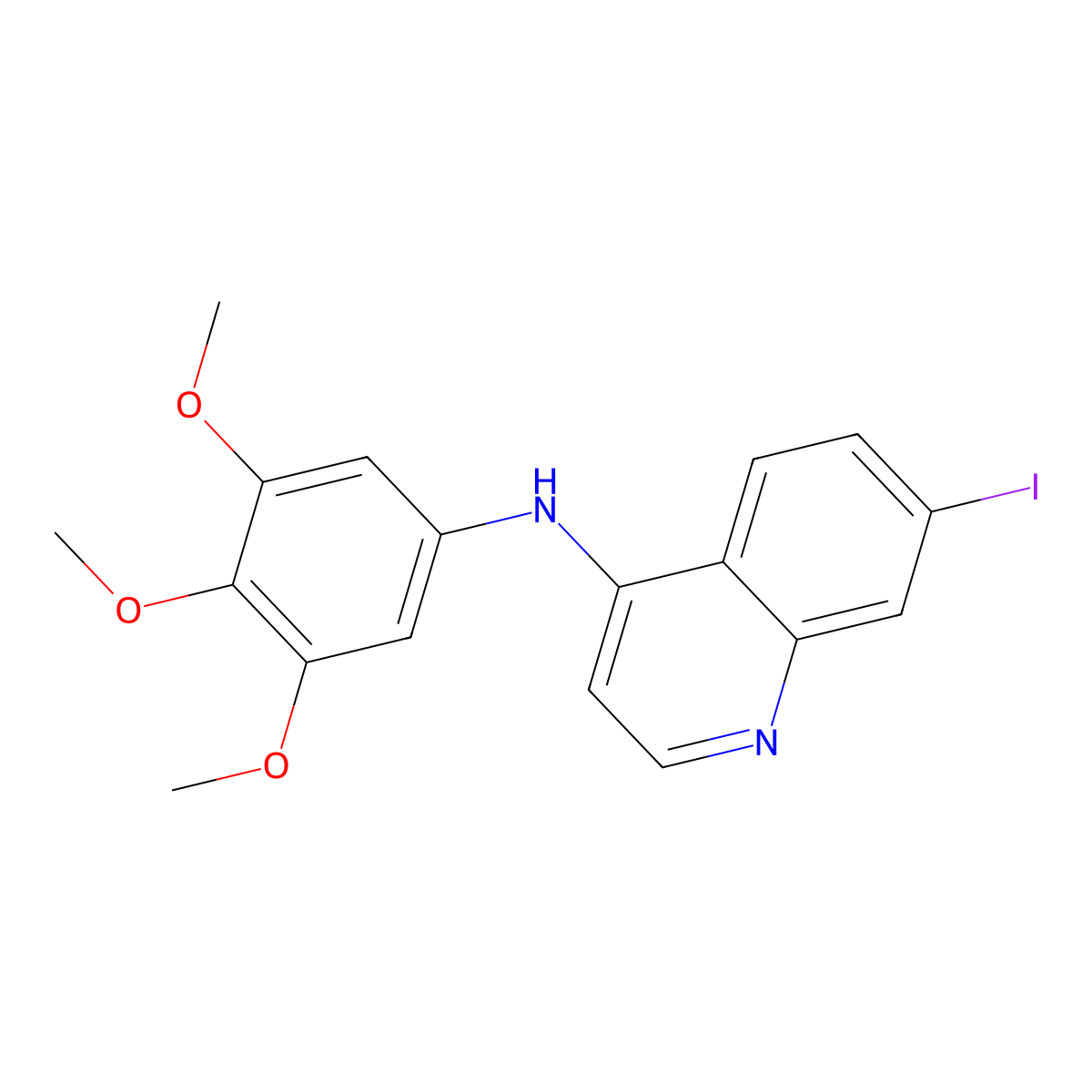 7-Iodo-N-(3,4,5-trimethoxyphenyl)quinolin-4-amine molecular structure, CAS 2361545-75-5
