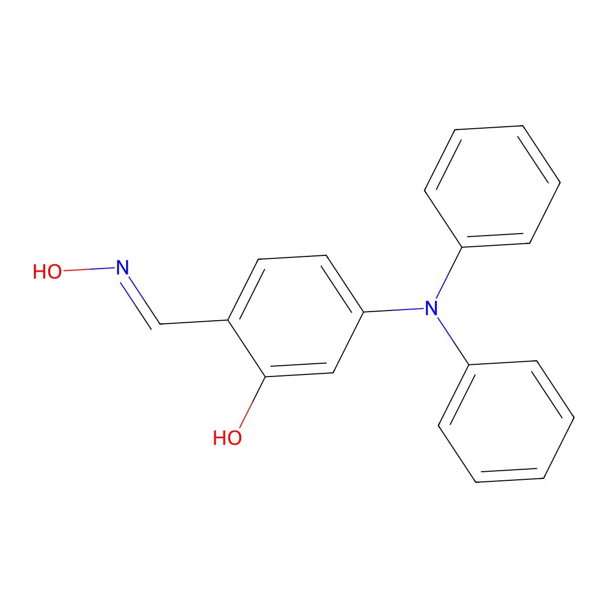 2-[(E)-hydroxyiminomethyl]-5-(N-phenylanilino)phenol molecular structure, CAS 2361562-56-1