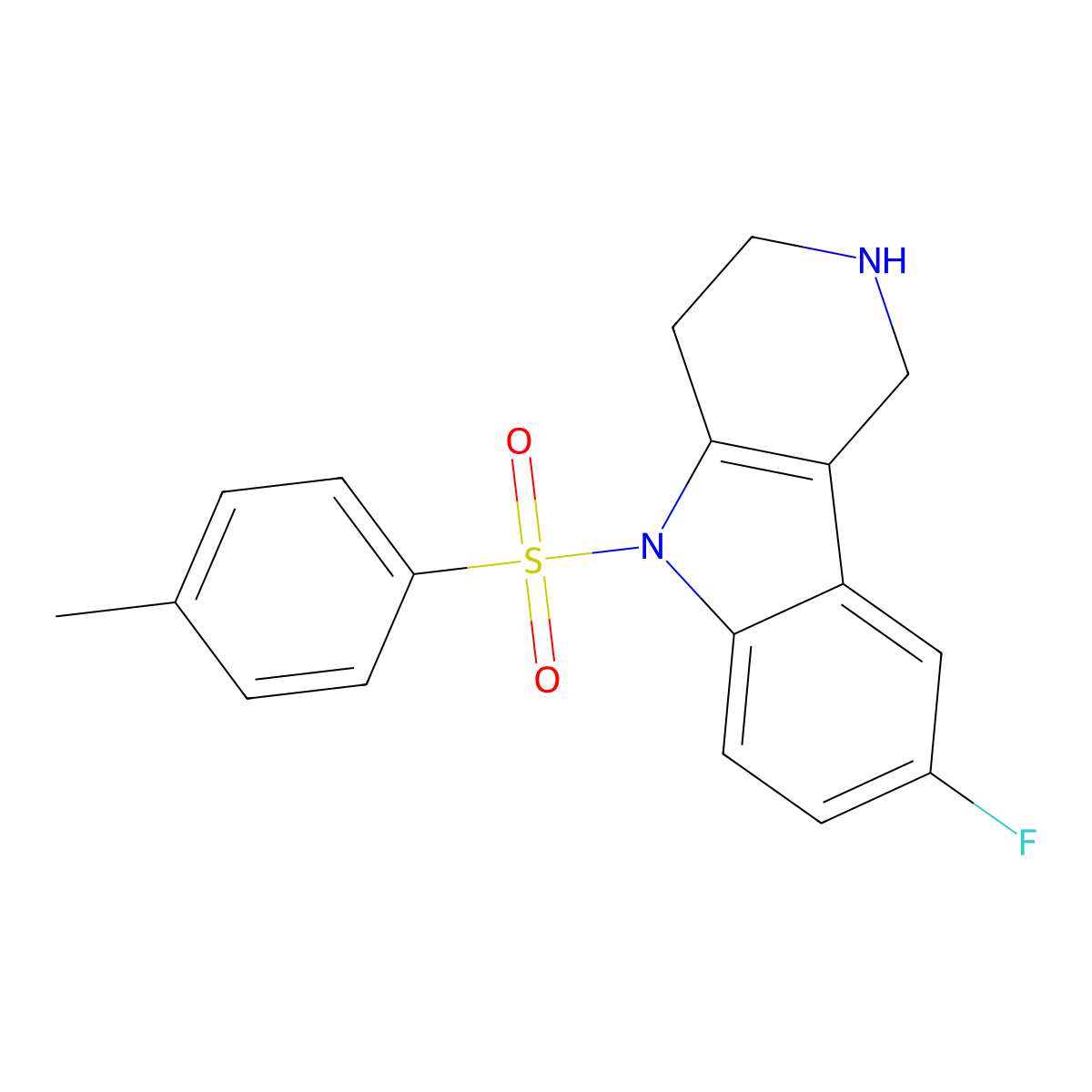8-Fluoro-5-tosyl-2,3,4,5-tetrahydro-1H-pyrido[4,3-b]indole molecular structure, CAS 2361567-94-2