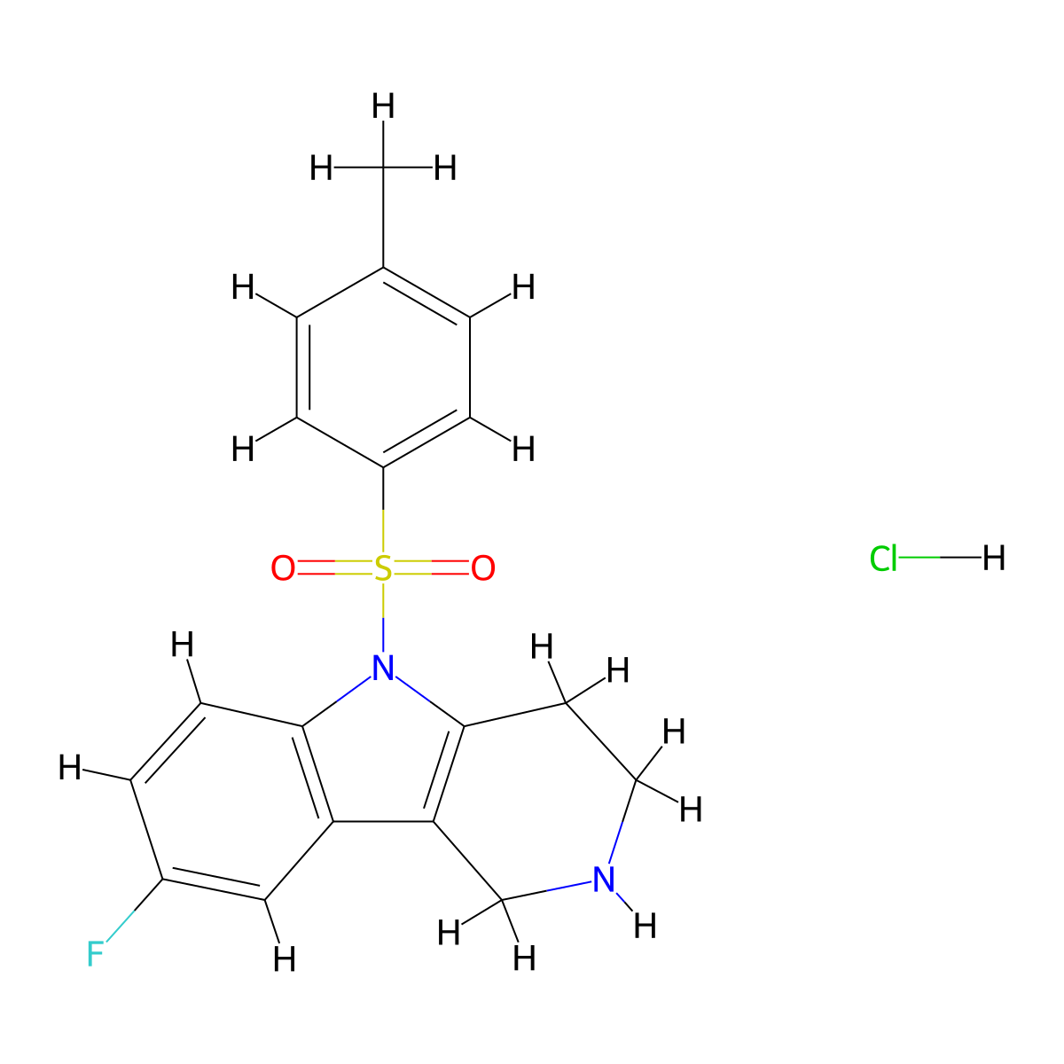 8-fluoro-5-tosyl-2,3,4,5-tetrahydro-1H-pyrido[4,3-b]indole hydrochloride molecular structure, CAS 2361567-95-3