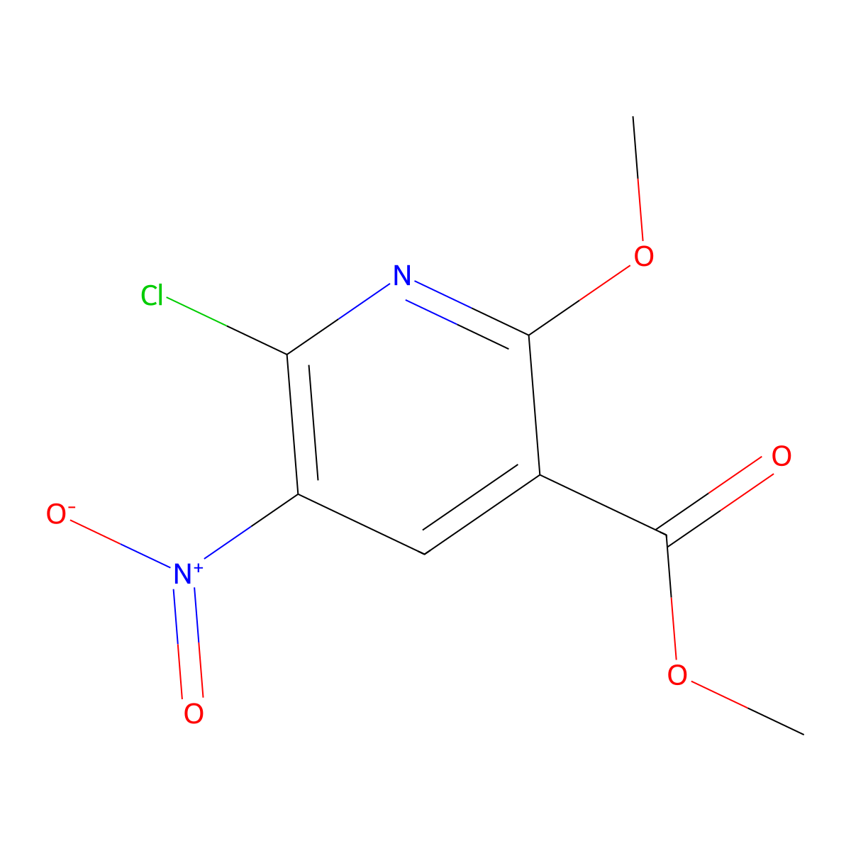 Methyl 6-chloro-2-methoxy-5-nitropyridine-3-carboxylate molecular structure, CAS 2361569-84-6