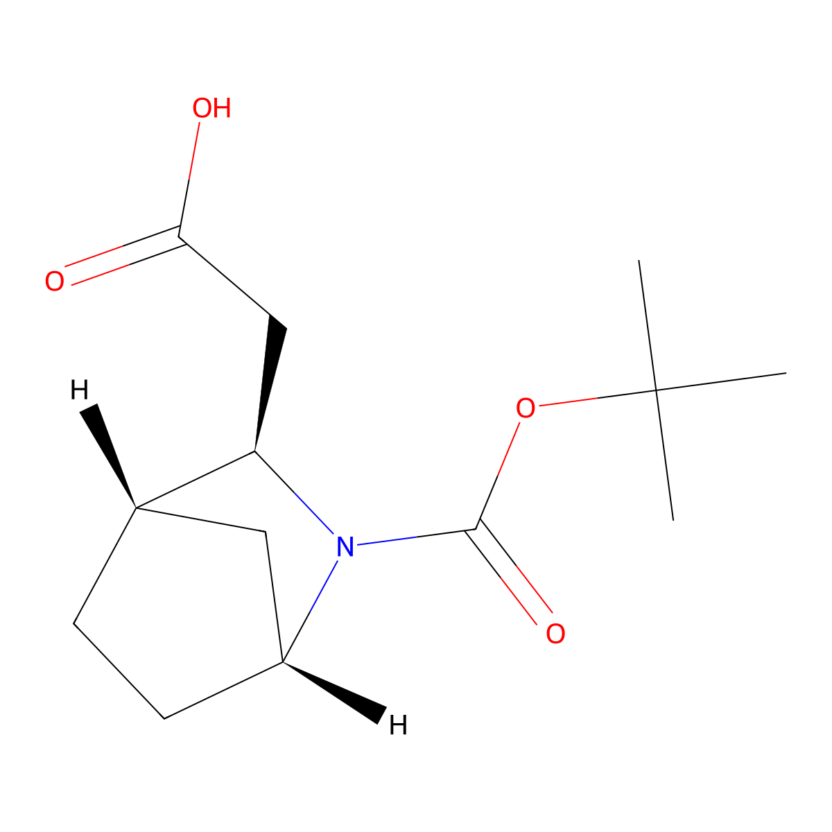 2-[(1R,3R,4S)-2-[(2-Methylpropan-2-yl)oxycarbonyl]-2-azabicyclo[2.2.1]heptan-3-yl]acetic acid molecular structure, CAS 2361595-56-2