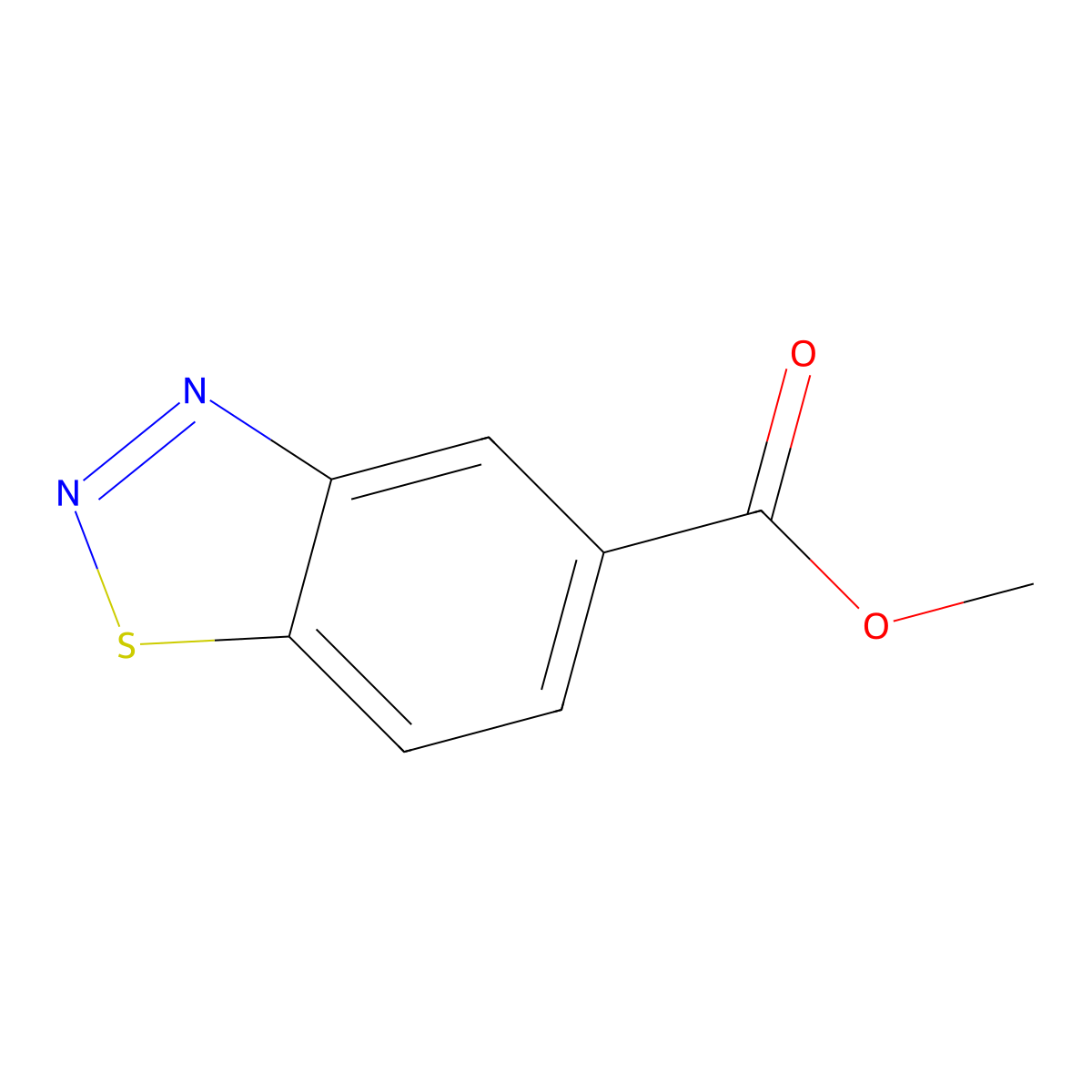 Methyl 1,2,3-benzothiadiazole-5-carboxylate molecular structure, CAS 23616-15-1