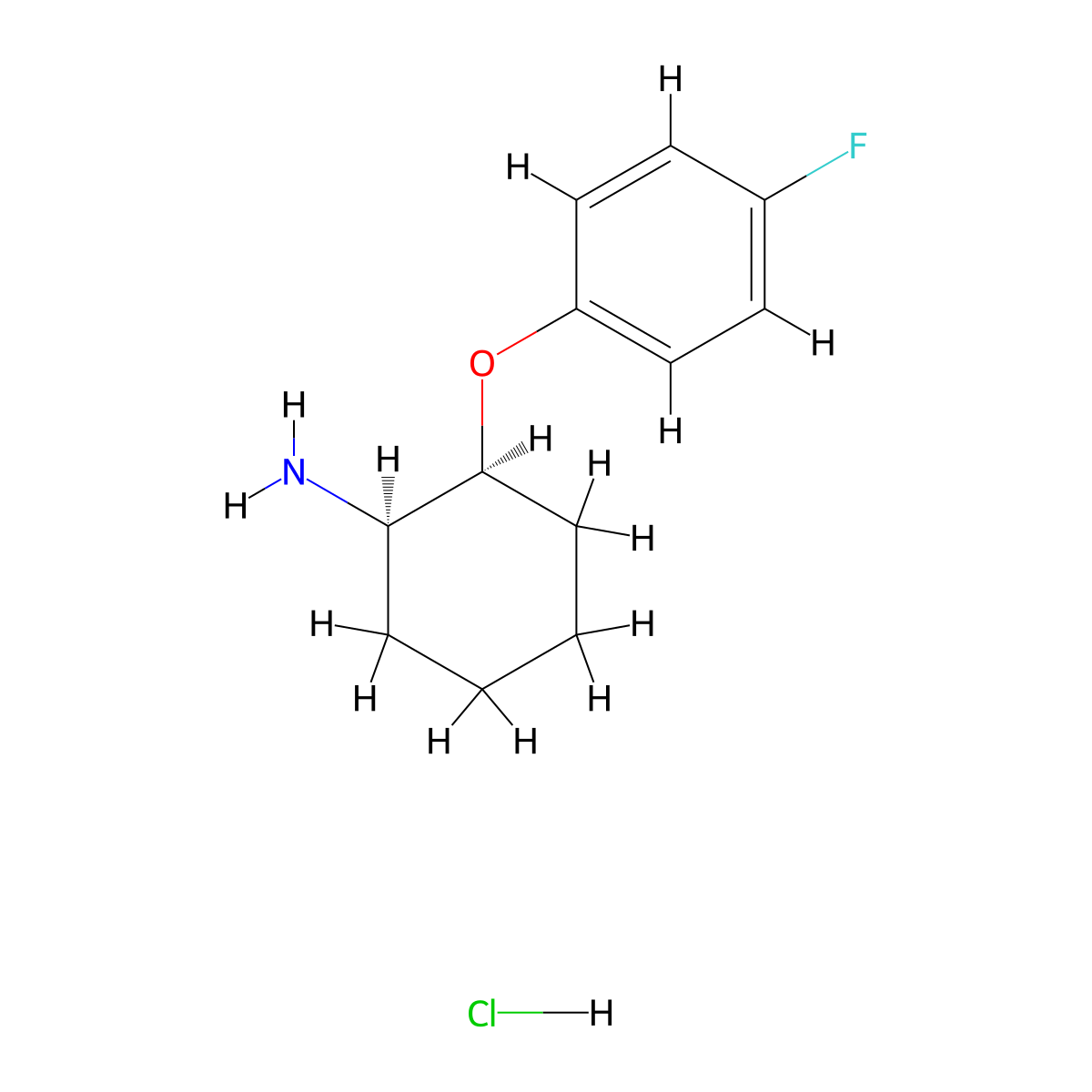 (1R,2S)-2-(4-Fluorophenoxy)cyclohexan-1-amine;hydrochloride molecular structure, CAS 2361609-08-5