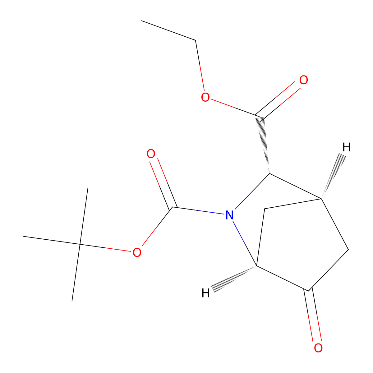 rac-2-tert-butyl3-ethyl(1R,3R,4S)-6-oxo-2-azabicyclo[2.2.1]heptane-2,3-dicarboxylate,exo molecular structure, CAS 2361609-16-5