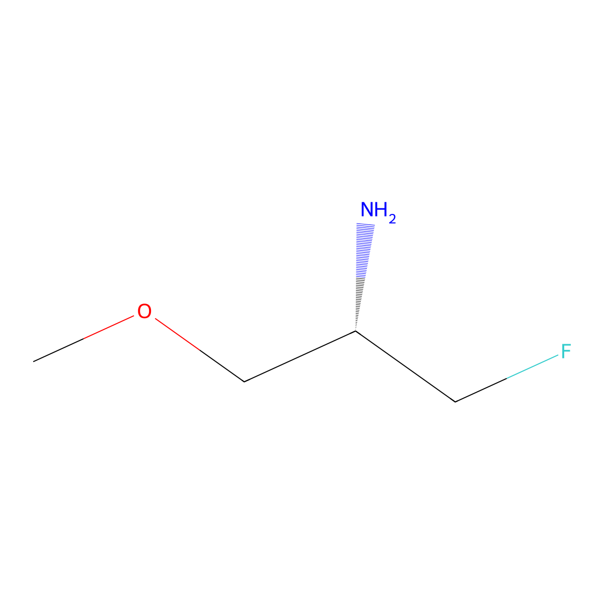 (2S)-1-fluoro-3-methoxypropan-2-amine molecular structure, CAS 2361609-22-3