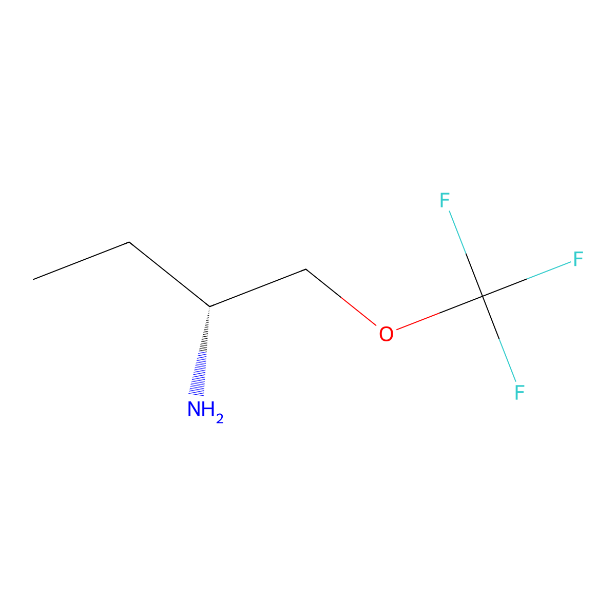 (2R)-1-(trifluoromethoxy)butan-2-amine molecular structure, CAS 2361609-55-2