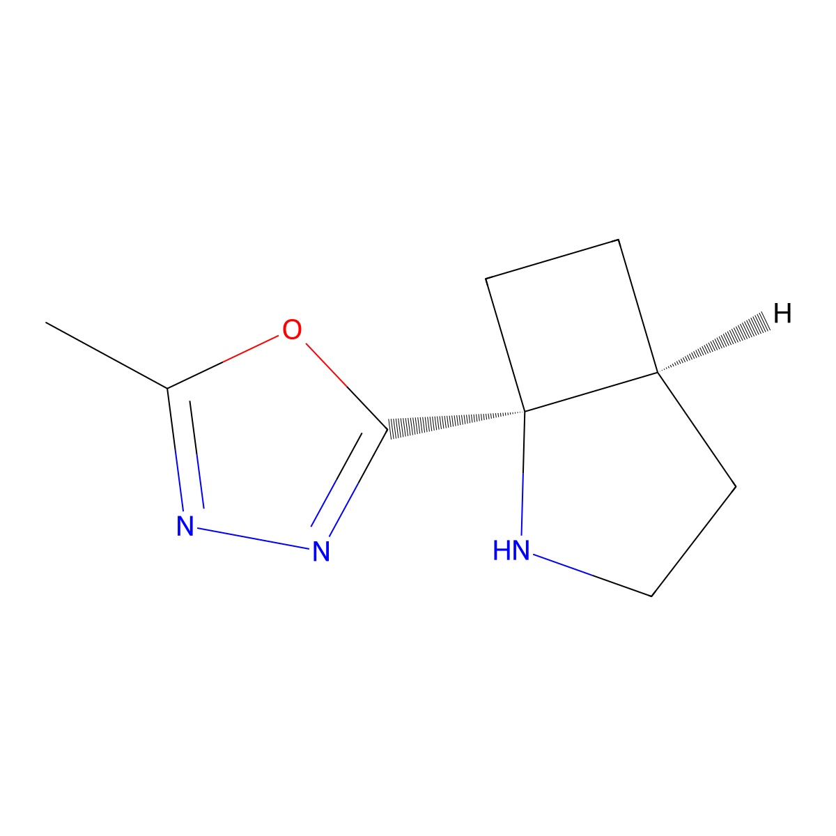 2-[(1S,5S)-2-Azabicyclo[3.2.0]heptan-1-yl]-5-methyl-1,3,4-oxadiazole molecular structure, CAS 2361610-04-8