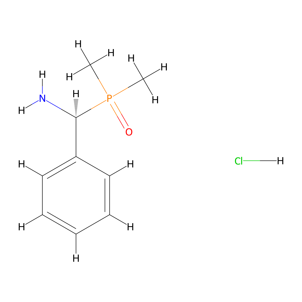 (S)-(dimethylphosphoryl)(phenyl)methanamine hydrochloride molecular structure, CAS 2361610-05-9