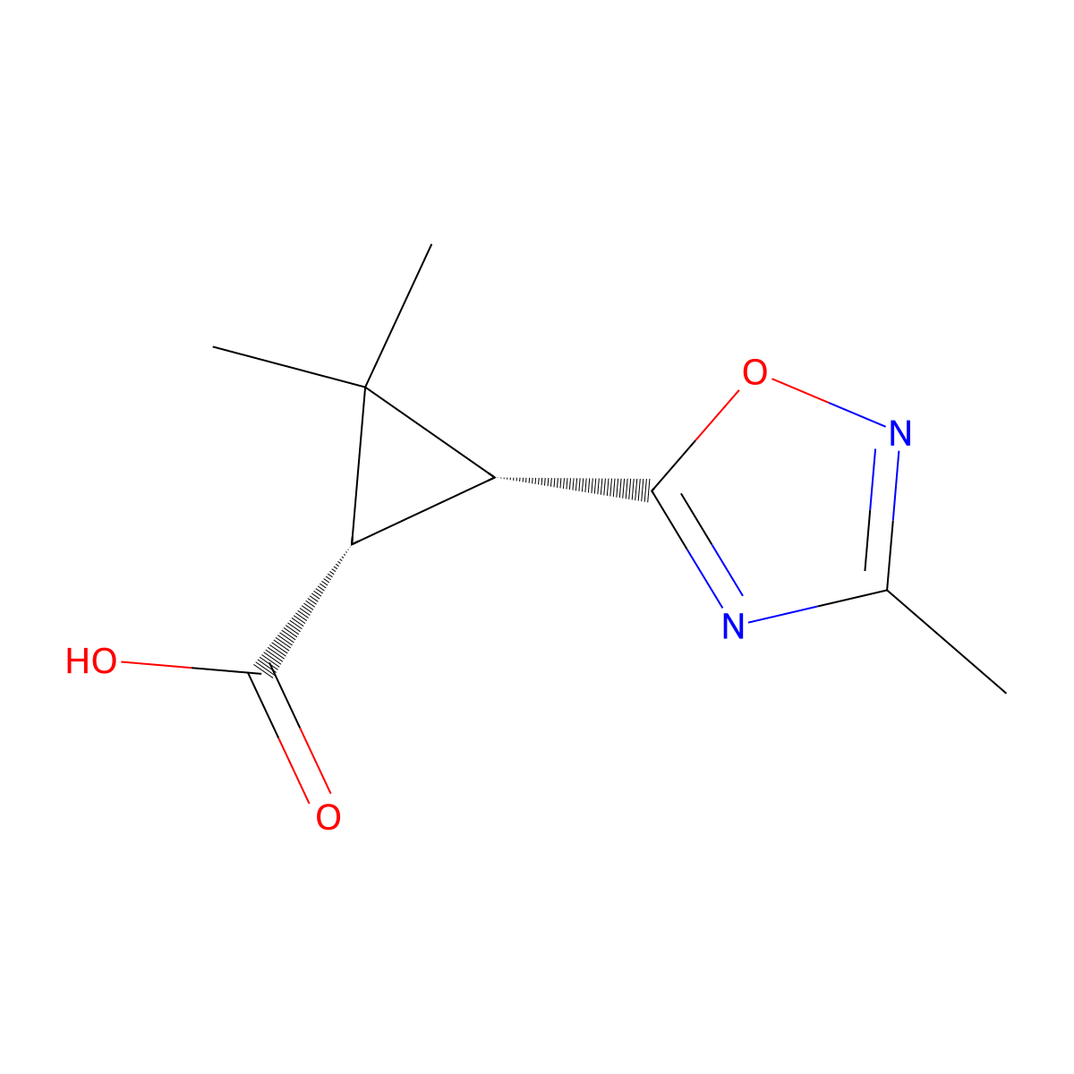 rac-(1R,3S)-2,2-dimethyl-3-(3-methyl-1,2,4-oxadiazol-5-yl)cyclopropane-1-carboxylicacid molecular structure, CAS 2361610-25-3
