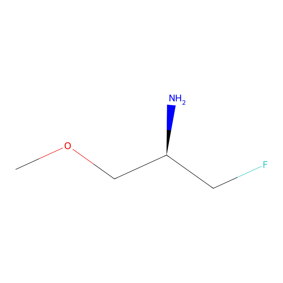 (2R)-1-fluoro-3-methoxypropan-2-amine molecular structure, CAS 2361610-40-2