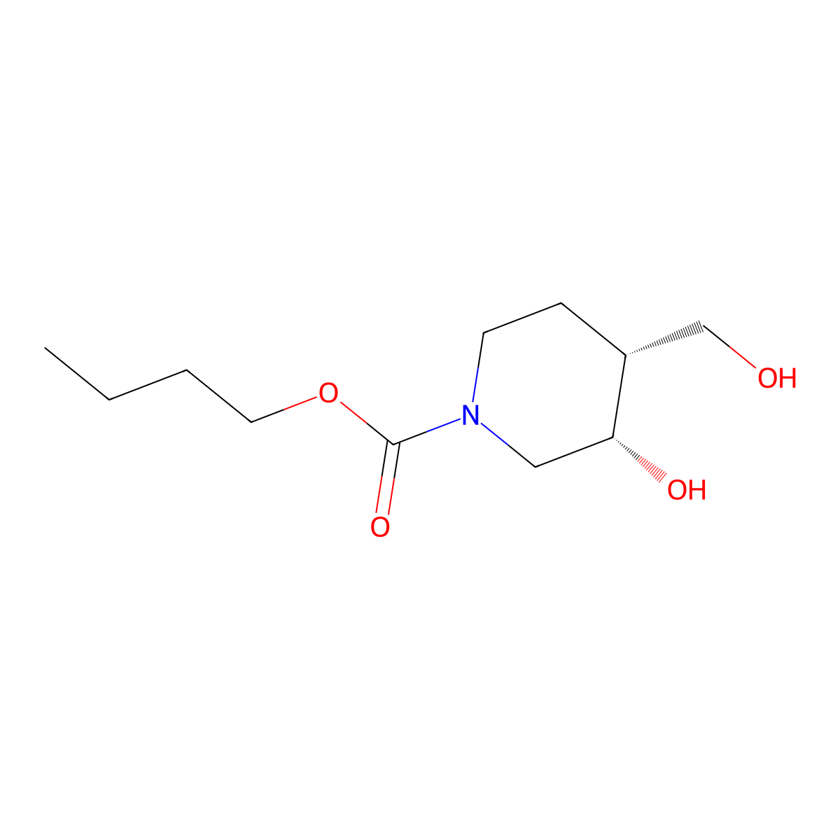 tert-Buty cis-3-hydroxy-4-(hydroxymethyl)piperidine-1-carboxylate molecular structure, CAS 2361610-71-9
