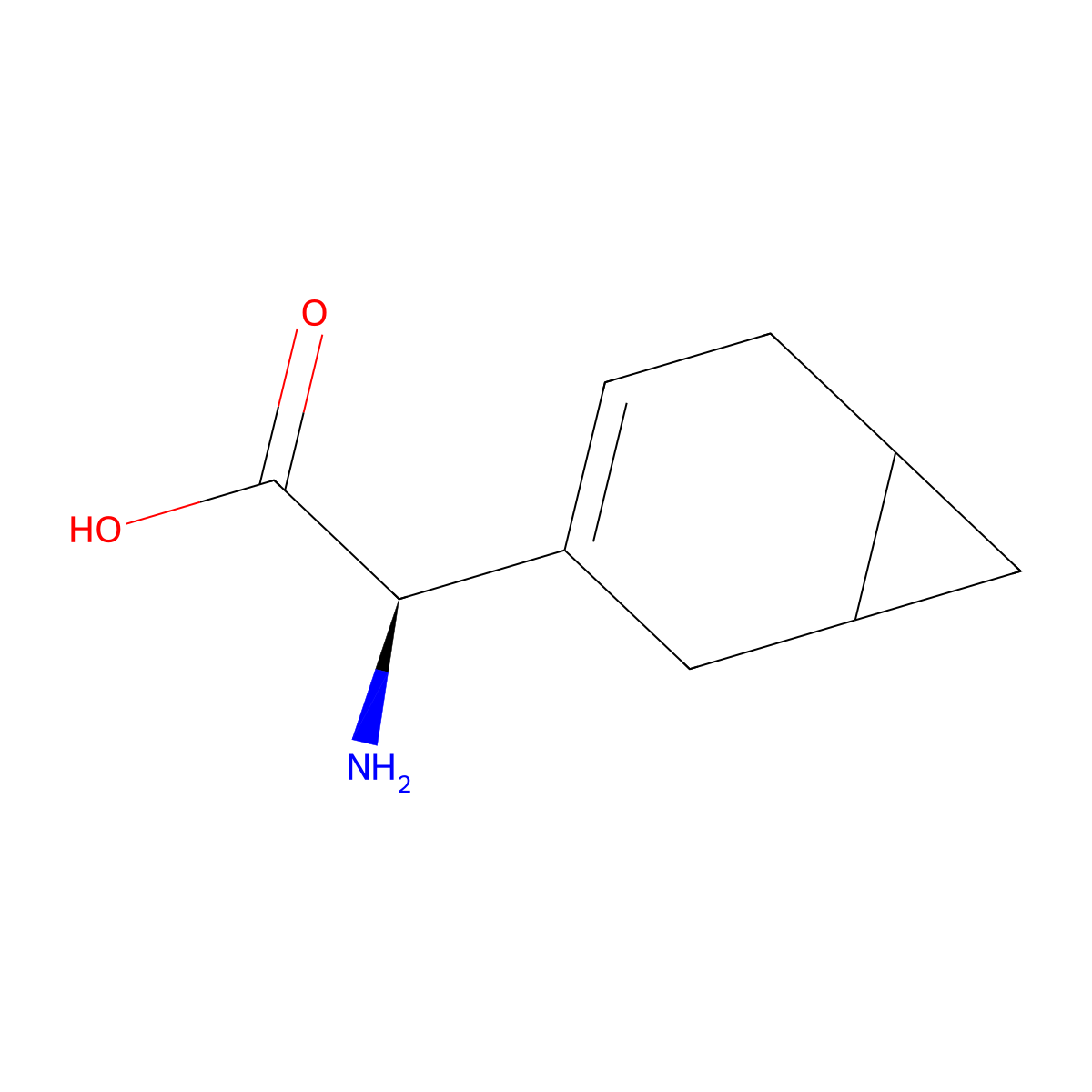 (2R)-2-amino-2-{bicyclo[4.1.0]hept-3-en-3-yl}acetic acid molecular structure, CAS 2361625-34-3