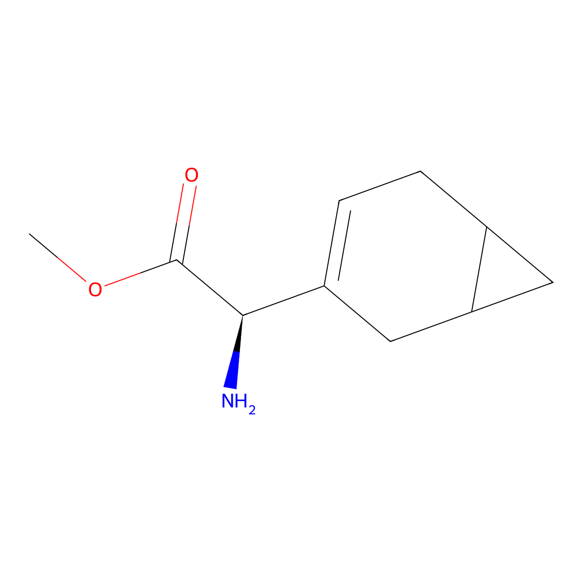 methyl (2R)-2-amino-2-{bicyclo[4.1.0]hept-3-en-3-yl}acetate molecular structure, CAS 2361625-36-5