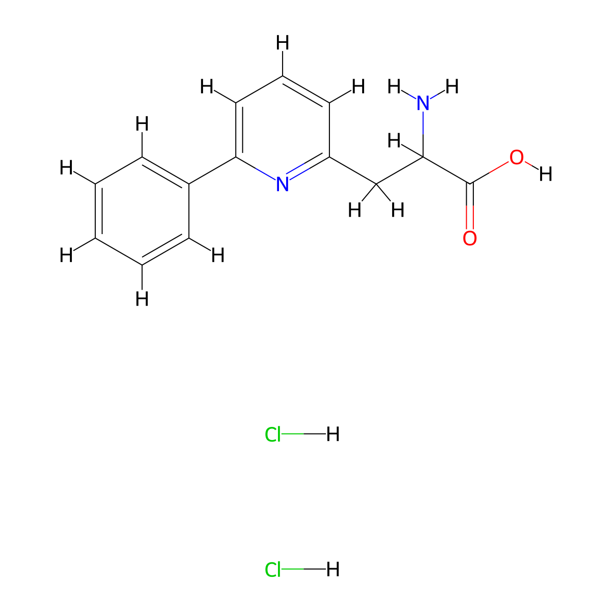 2-Amino-3-(5-phenylpyridin-2-yl)propanoic acid dihydrochloride molecular structure, CAS 2361631-65-2