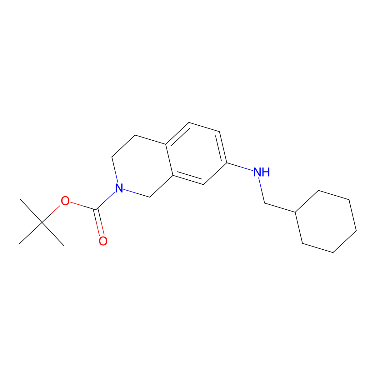 Tert-butyl 7-[(cyclohexylmethyl)amino]-1,2,3,4-tetrahydroisoquinoline-2-carboxylate molecular structure, CAS 2361631-66-3