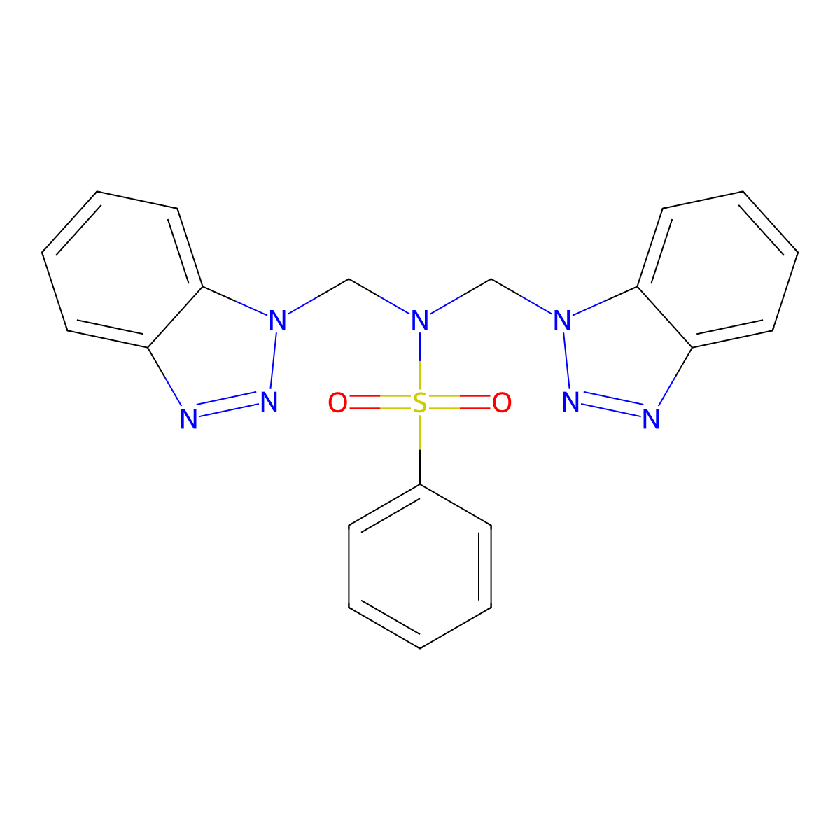 N,N-bis(1H-1,2,3-benzotriazol-1-ylmethyl)-benzenesulfonamide molecular structure, CAS 2361631-70-9