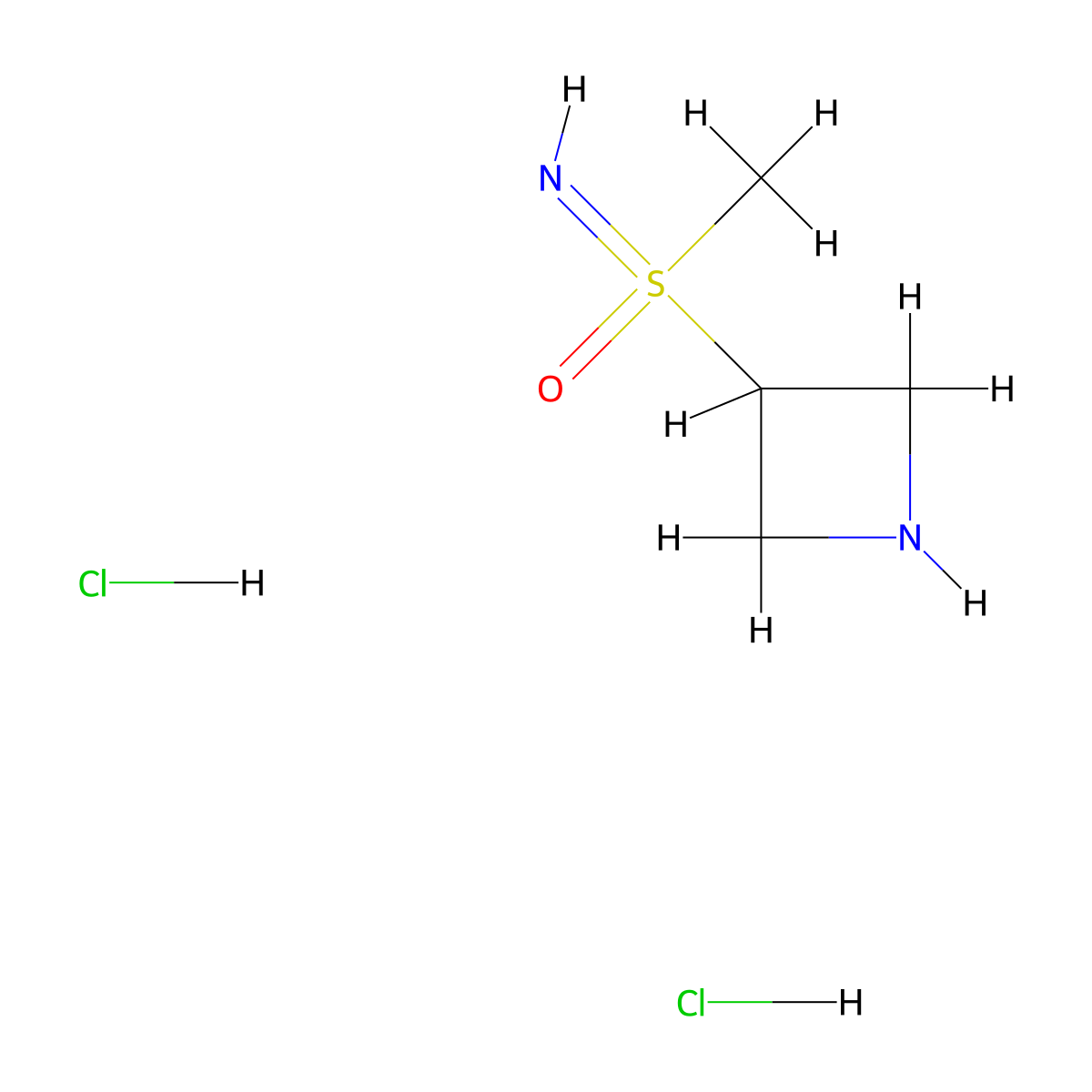 (Azetidin-3-yl)(imino)methyl-lambda6-sulfanone dihydrochloride molecular structure, CAS 2361634-00-4