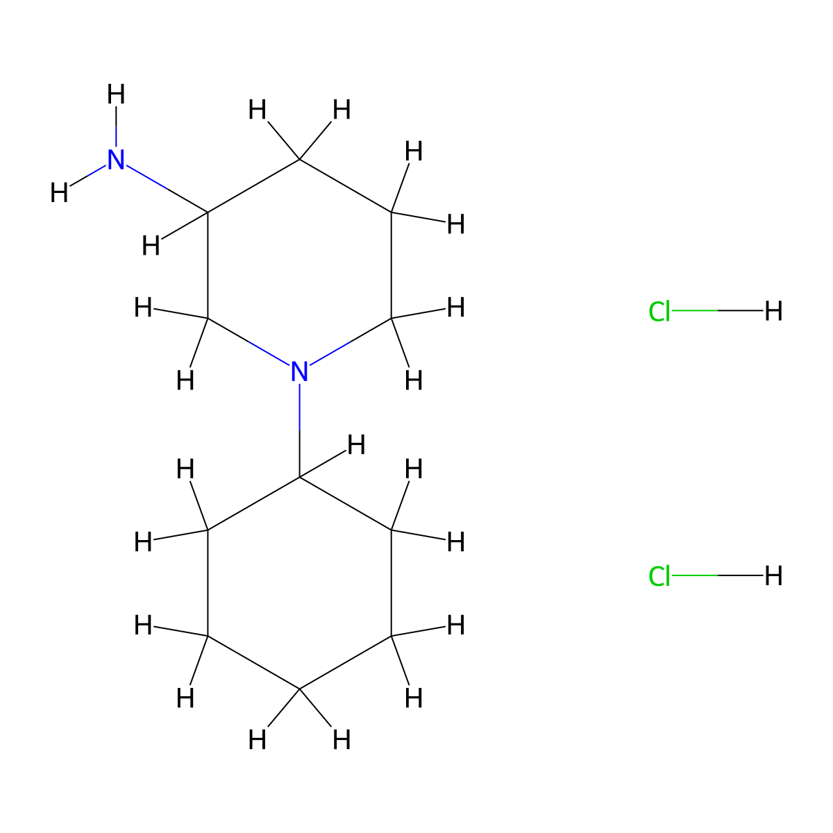 1-Cyclohexylpiperidin-3-amine dihydrochloride molecular structure, CAS 2361634-01-5