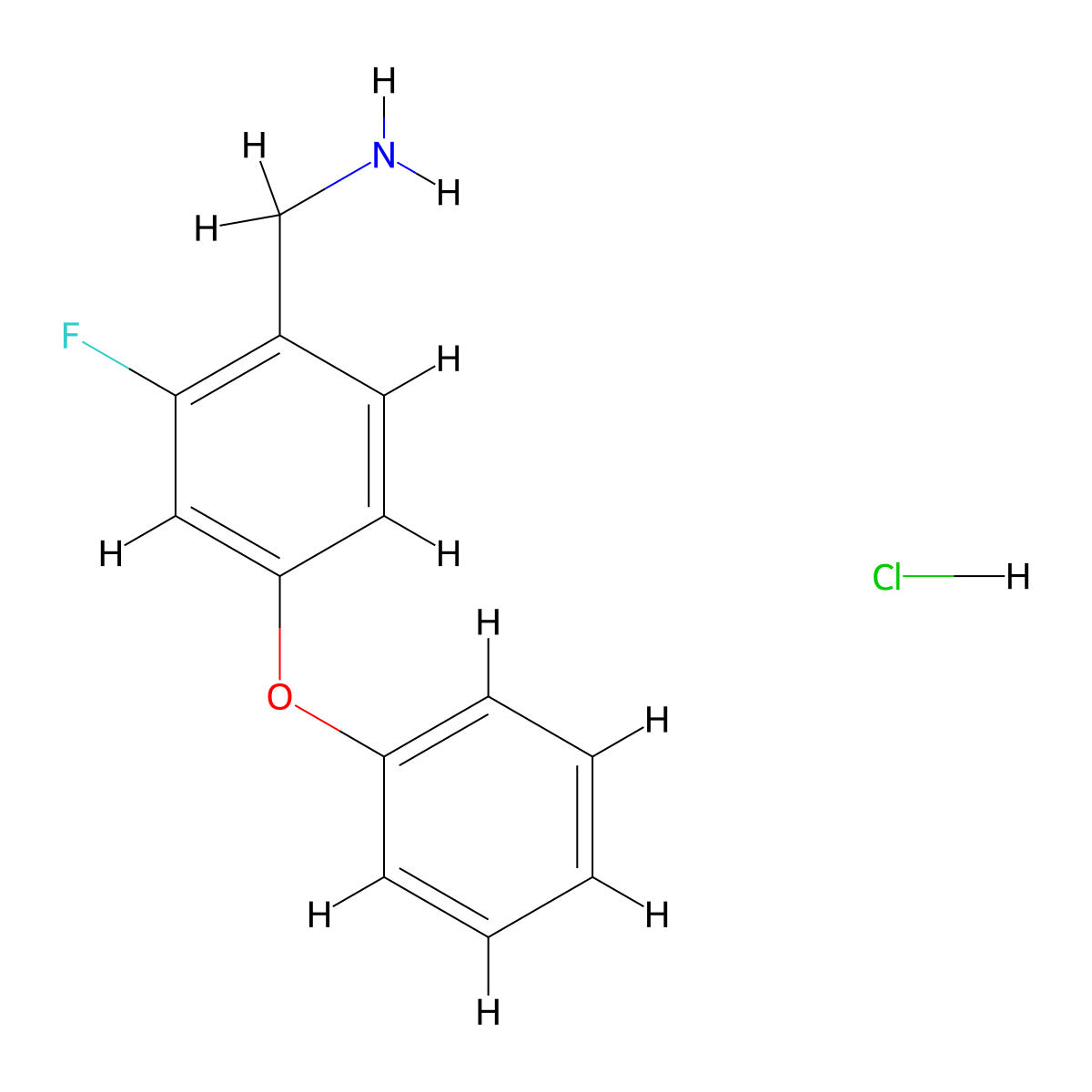 (2-Fluoro-4-phenoxyphenyl)methanamine hydrochloride molecular structure, CAS 2361634-04-8