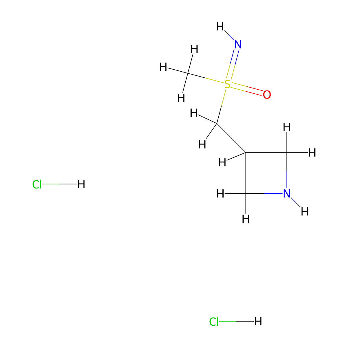 ((Azetidin-3-yl)methyl)(imino)methyl-lambda6-sulfanone dihydrochloride molecular structure, CAS 2361634-16-2
