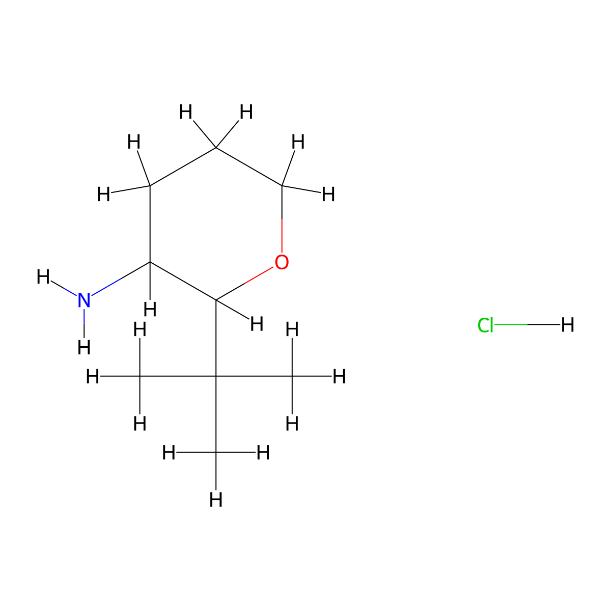 2-Tert-butyloxan-3-amine;hydrochloride molecular structure, CAS 2361634-17-3