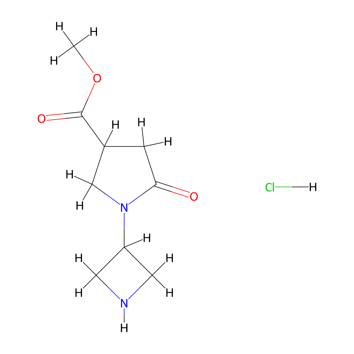 Methyl 1-(azetidin-3-yl)-5-oxopyrrolidine-3-carboxylate hydrochloride molecular structure, CAS 2361634-21-9