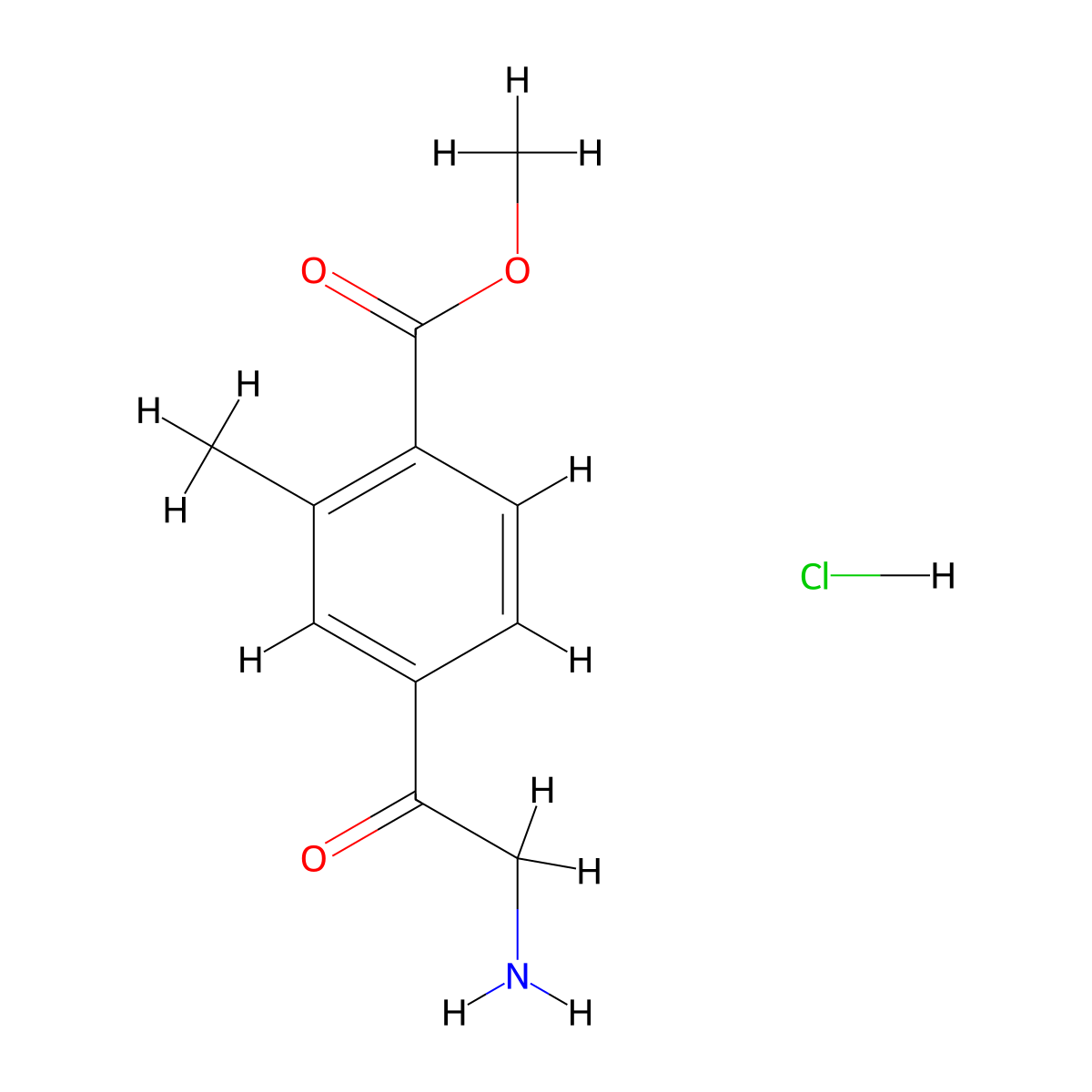 Methyl 4-(2-aminoacetyl)-2-methylbenzoate hydrochloride molecular structure, CAS 2361634-36-6